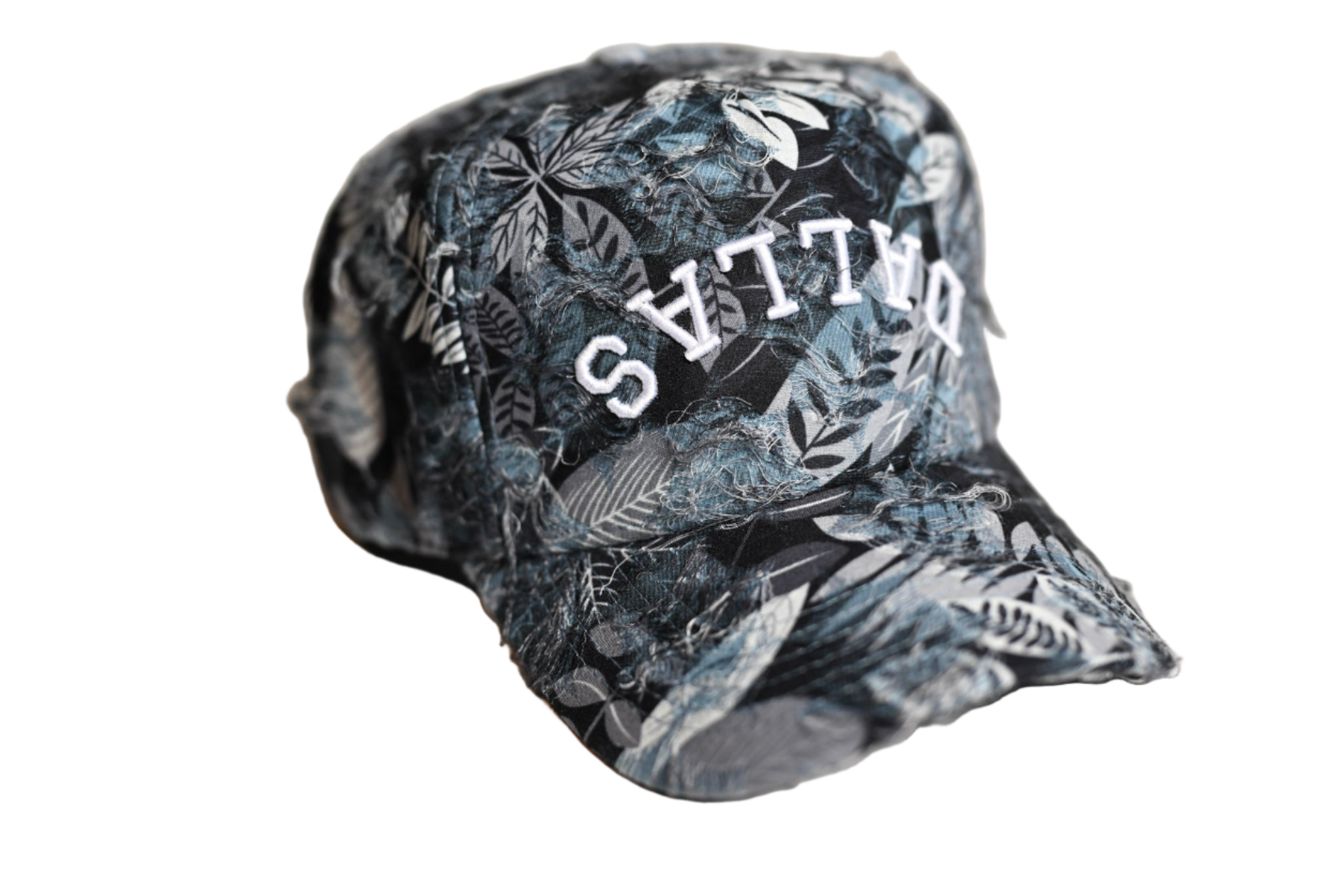 Floral distressed denim - BLACK BLUE