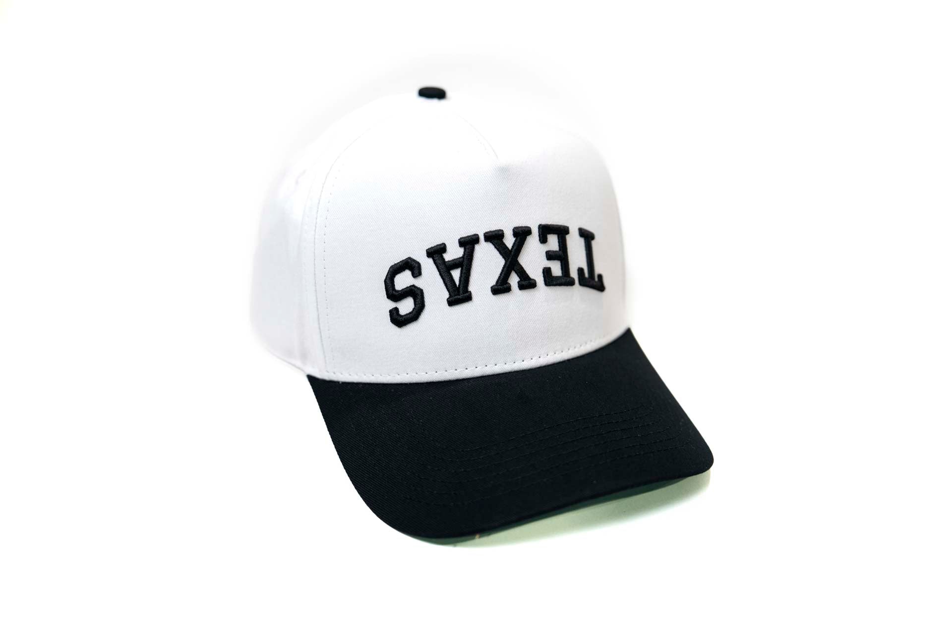 Upside Down Texas Snapback - BLACK / WHITE