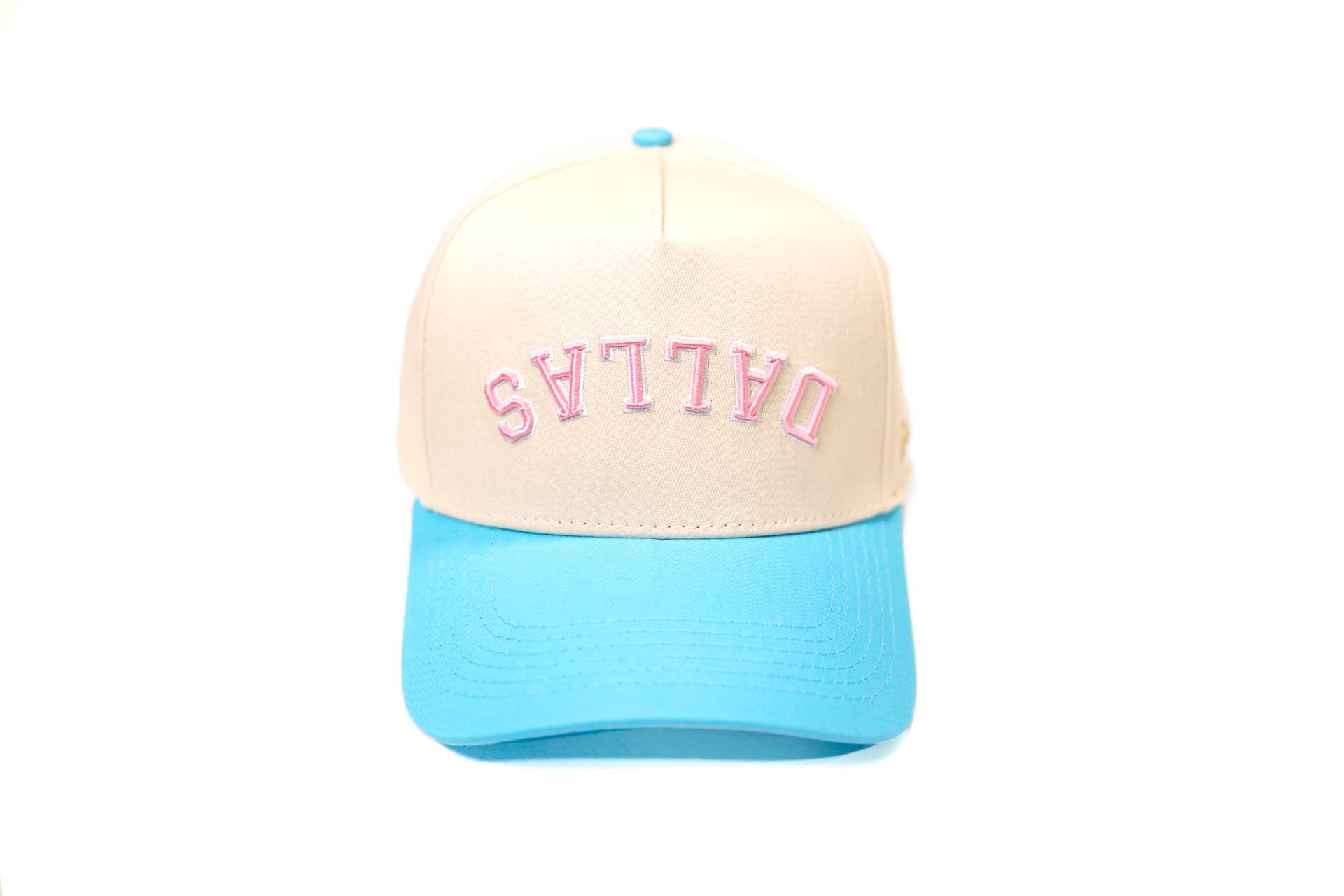 Upside Down Dallas Snapback - BABY BLUE / OFFWHITE (w/ Pink)
