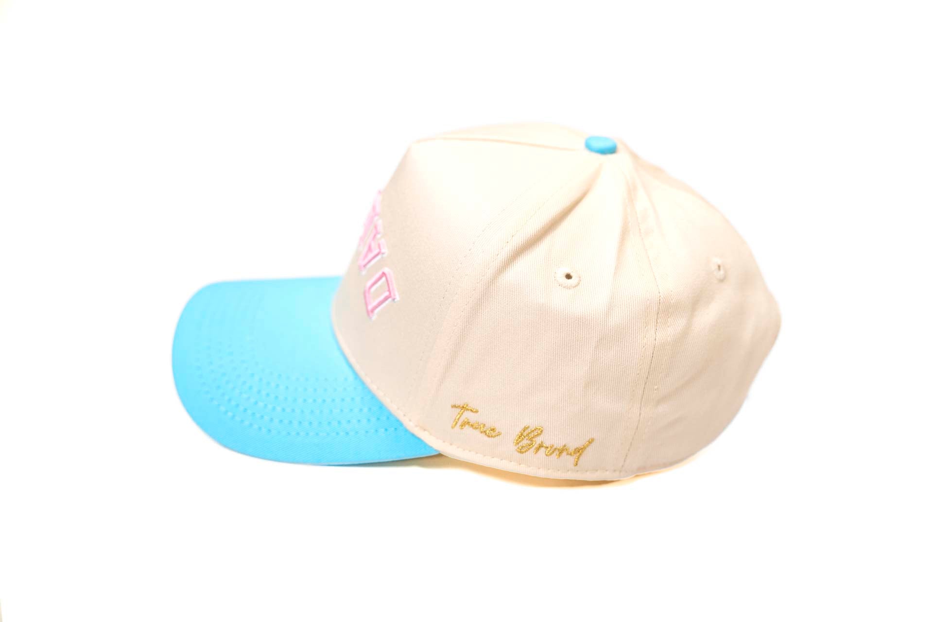 Upside Down Dallas Snapback - BABY BLUE / OFFWHITE (w/ Pink)