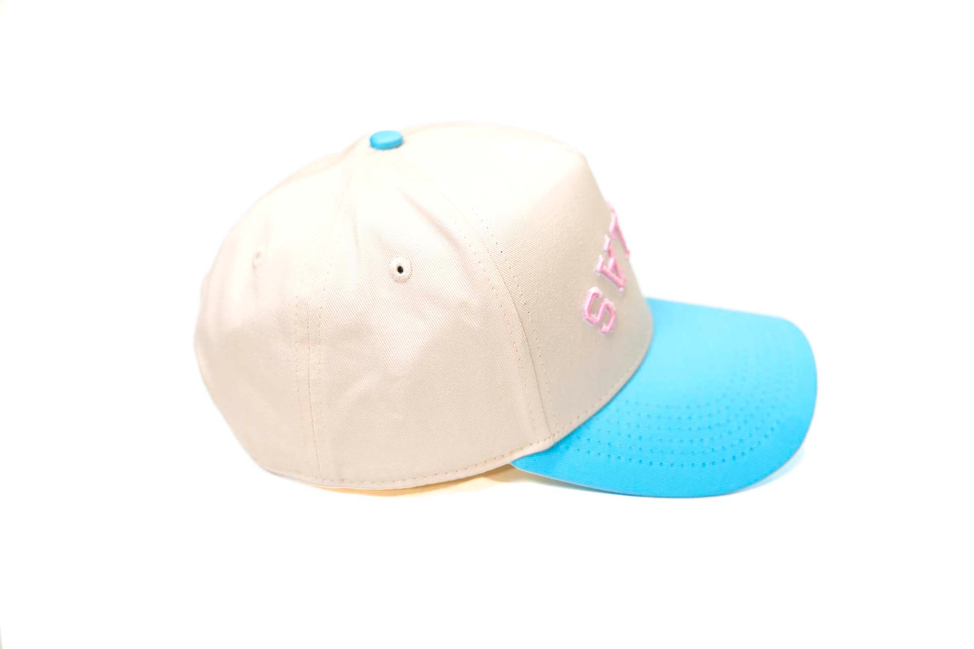 Upside Down Dallas Snapback - BABY BLUE / OFFWHITE (w/ Pink)