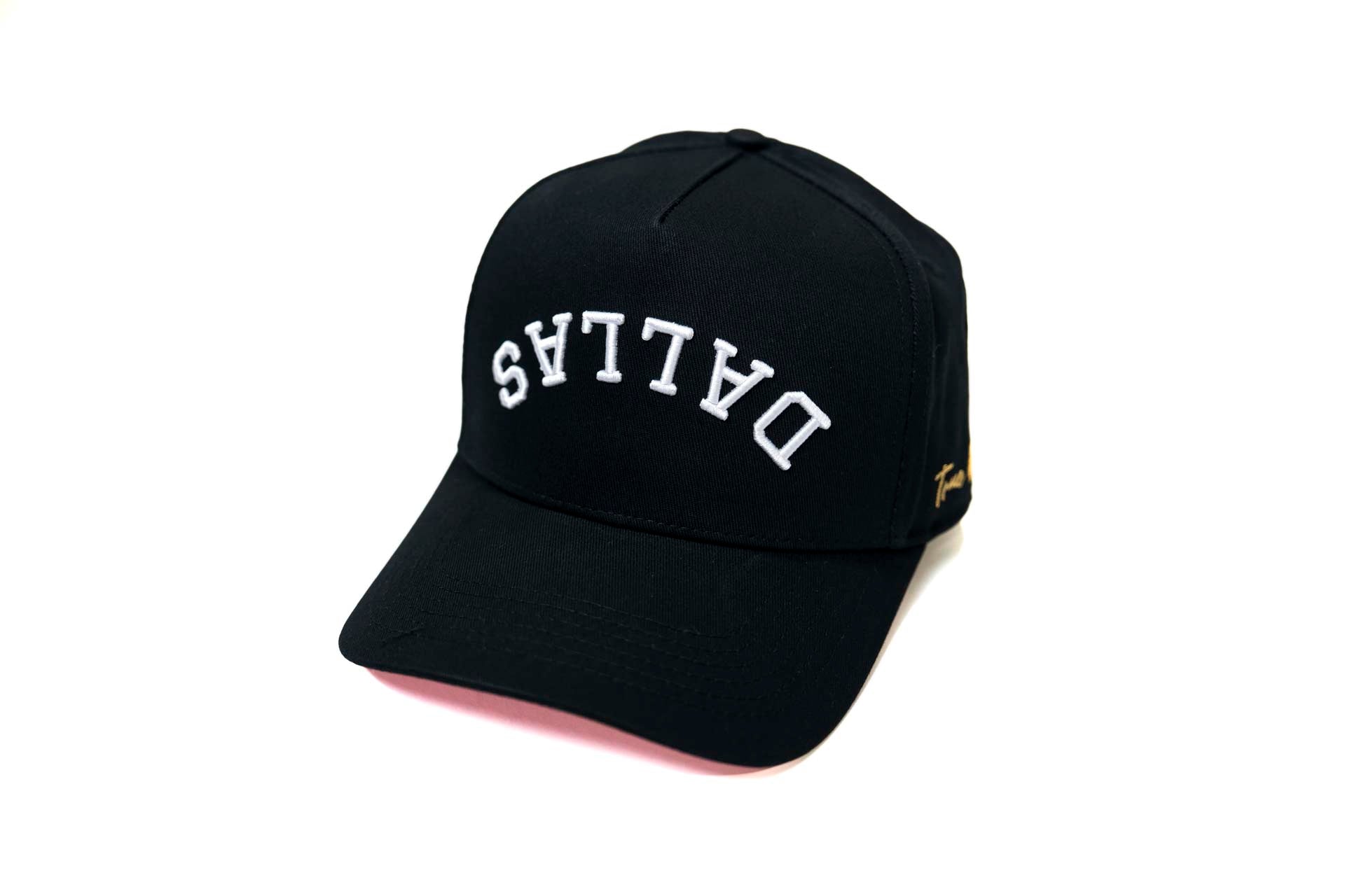 Upside Down Dallas Snapback - Classic Black (Pink Underbrim)