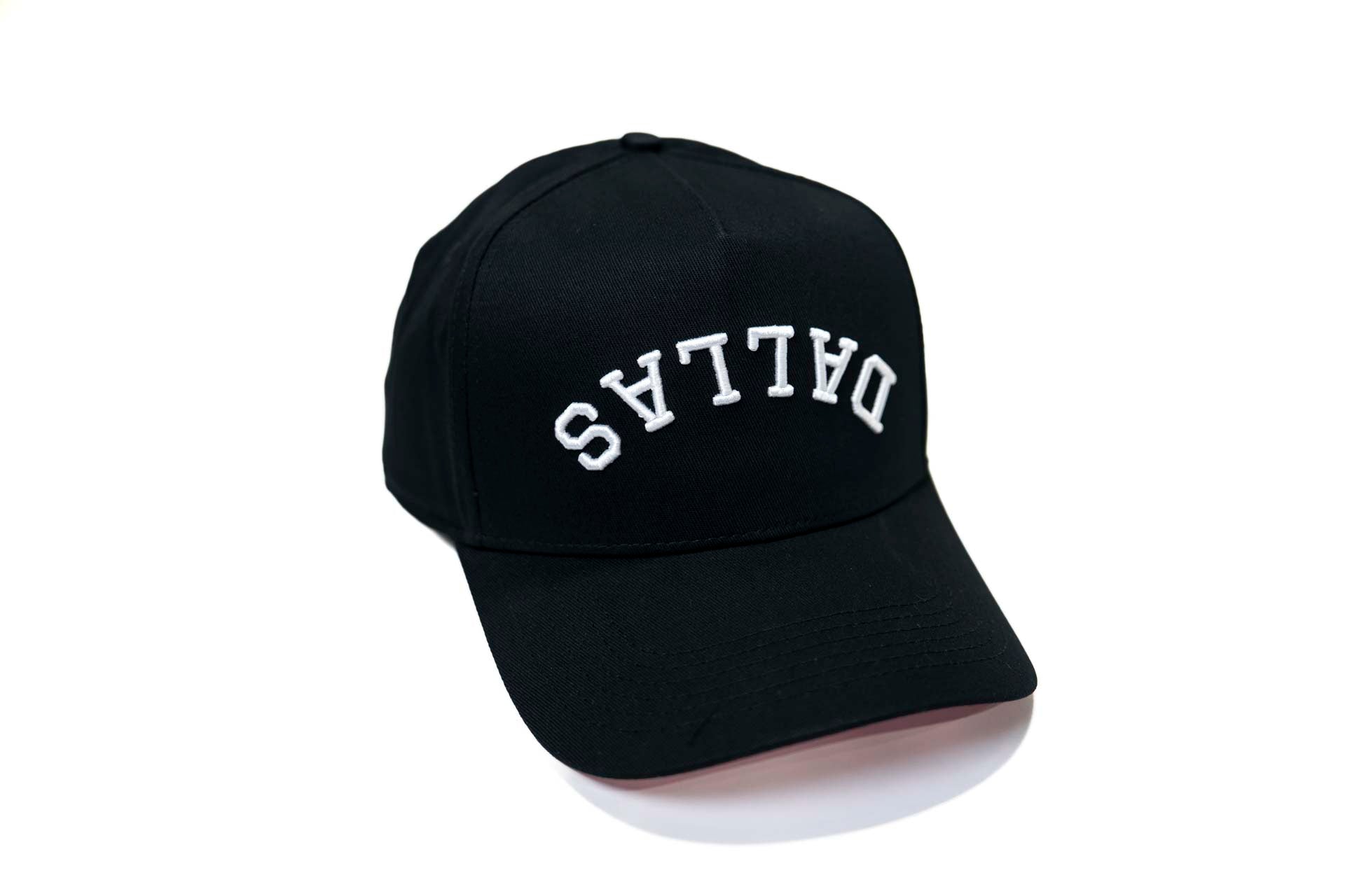 Upside Down Dallas Snapback - Classic Black (Pink Underbrim)