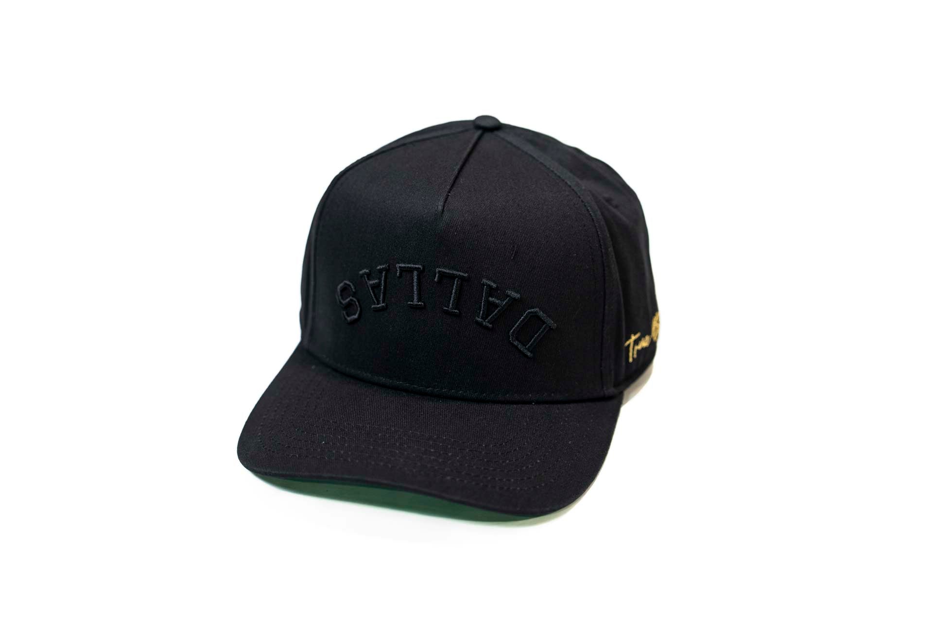 LC - Precurved Dallas snapback - BLACK / BLACK (Green)