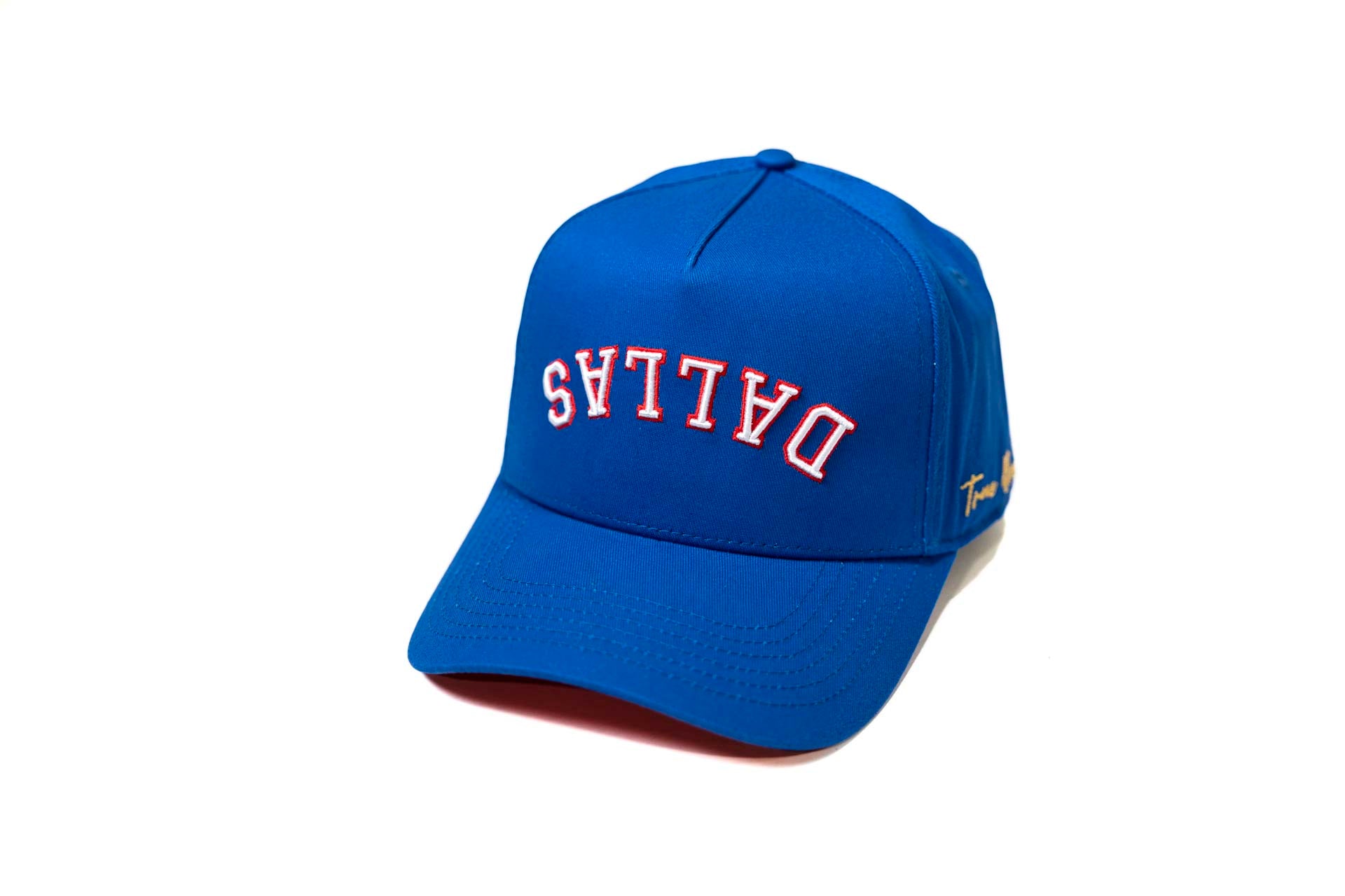 Precurved Dallas snapback - ROYAL w/ Red outline