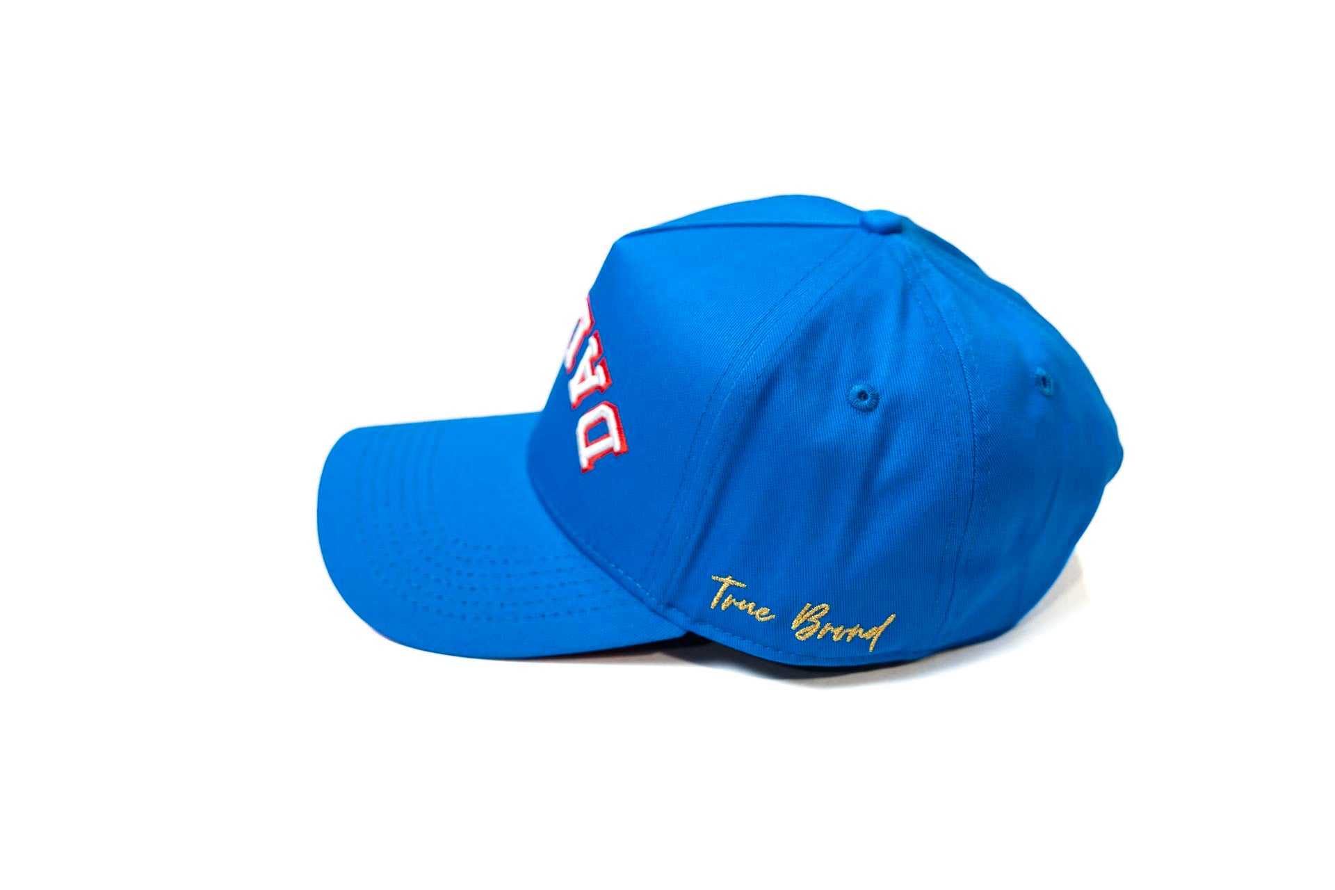 LC - Precurved Dallas snapback - TRUE BLUE (White w/ Red)