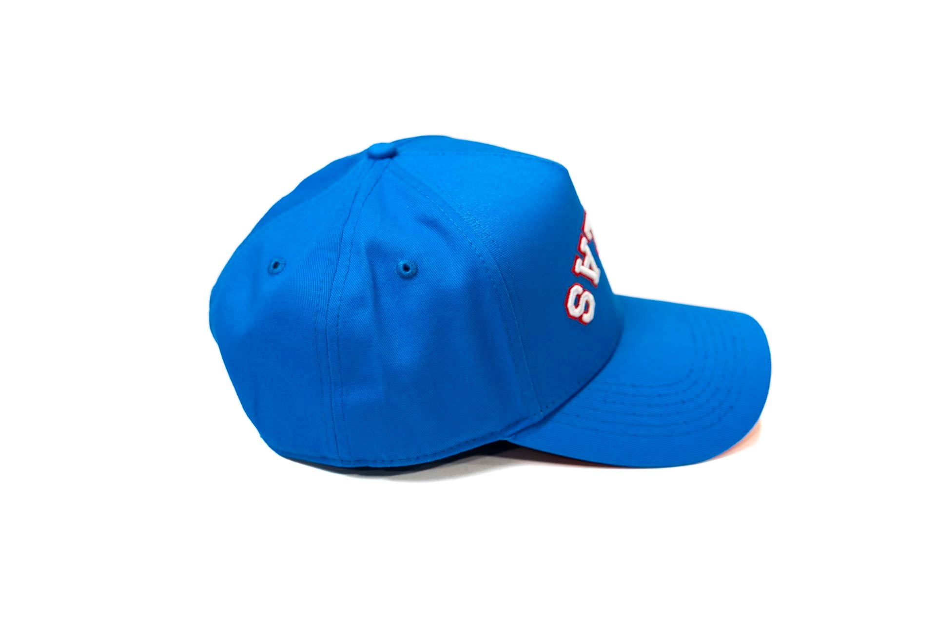 LC - Precurved Dallas snapback - TRUE BLUE (White w/ Red)