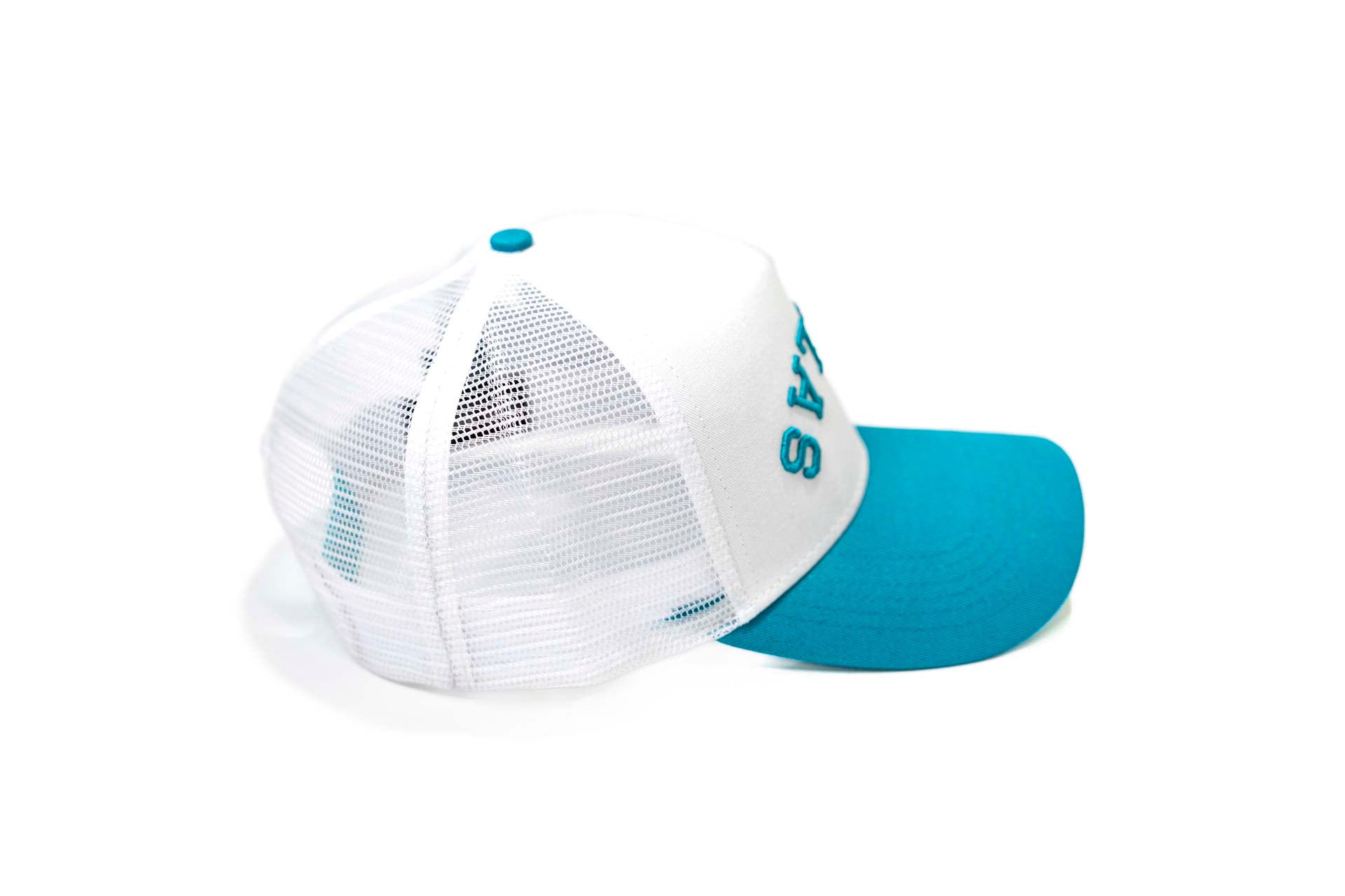 Trucker USD snapback - CYAN/WHITE
