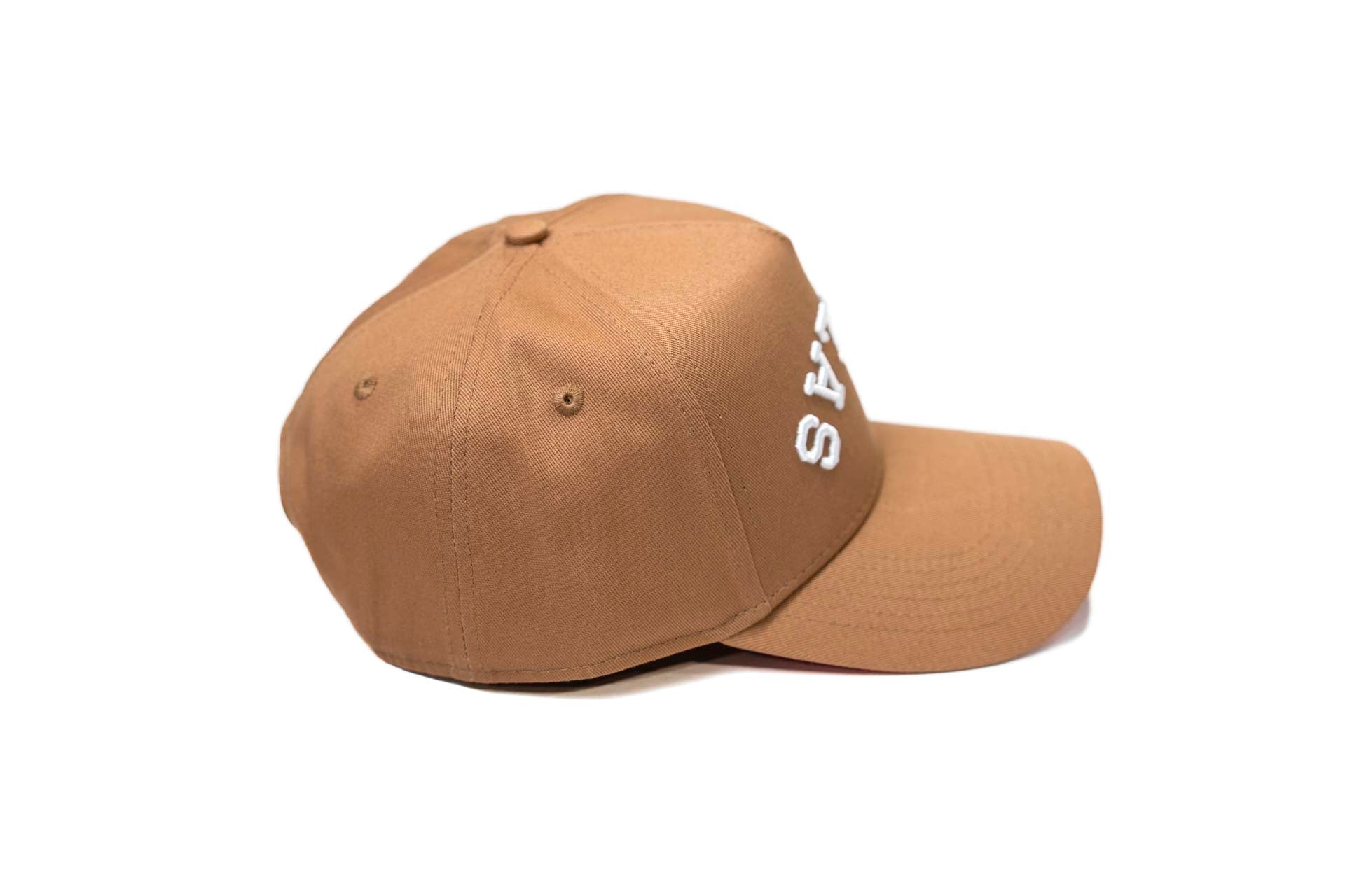 Precurved Dallas snapback - LITE BROWN w/pink (ICE CREAM)