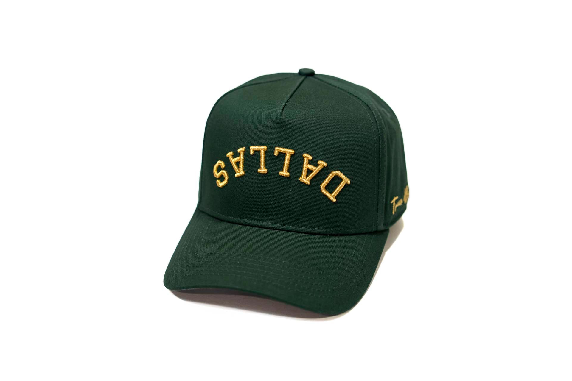 Precurved Dallas snapback - FOREST GREEN (w/gold)