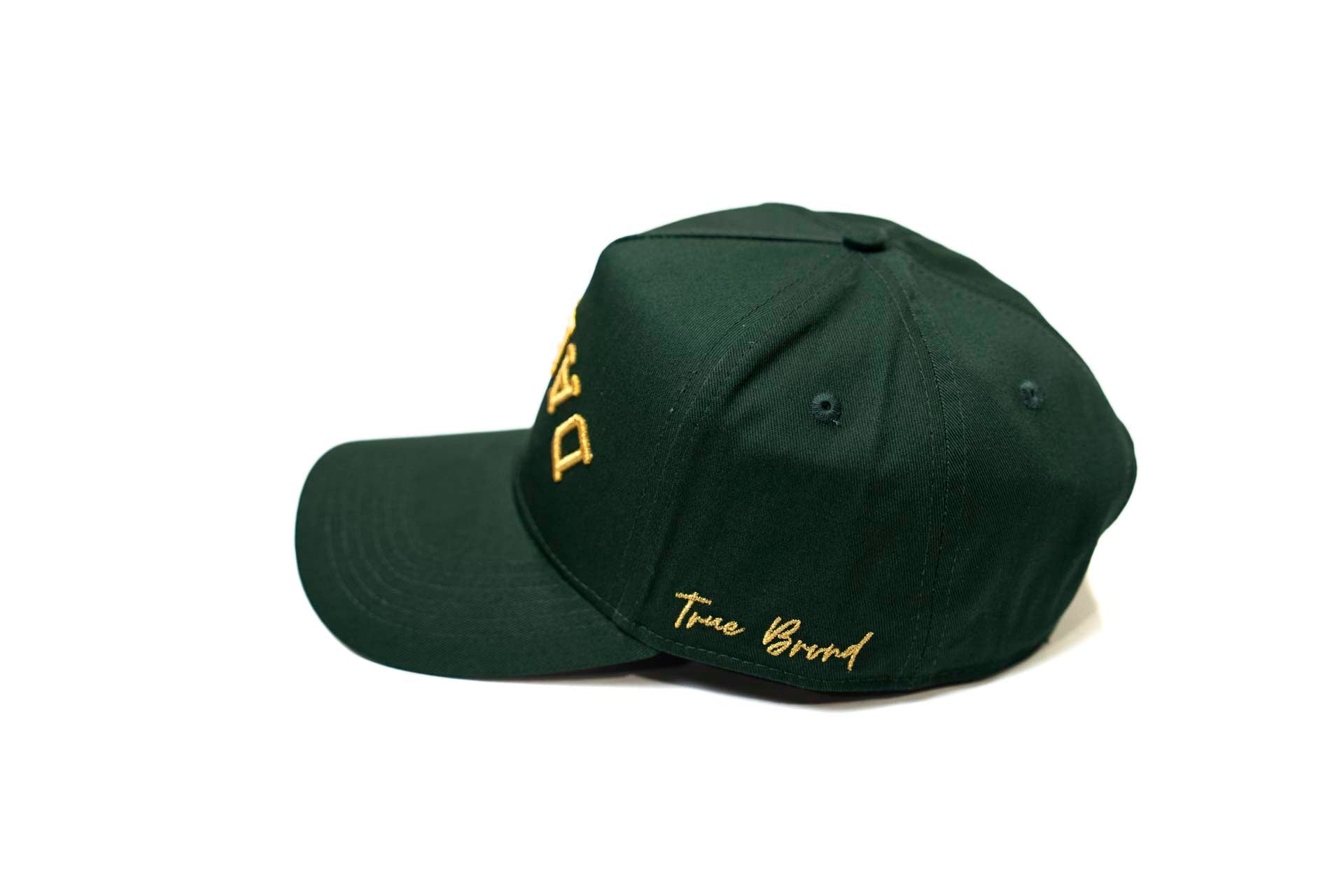 Precurved Dallas snapback - FOREST GREEN (w/gold)