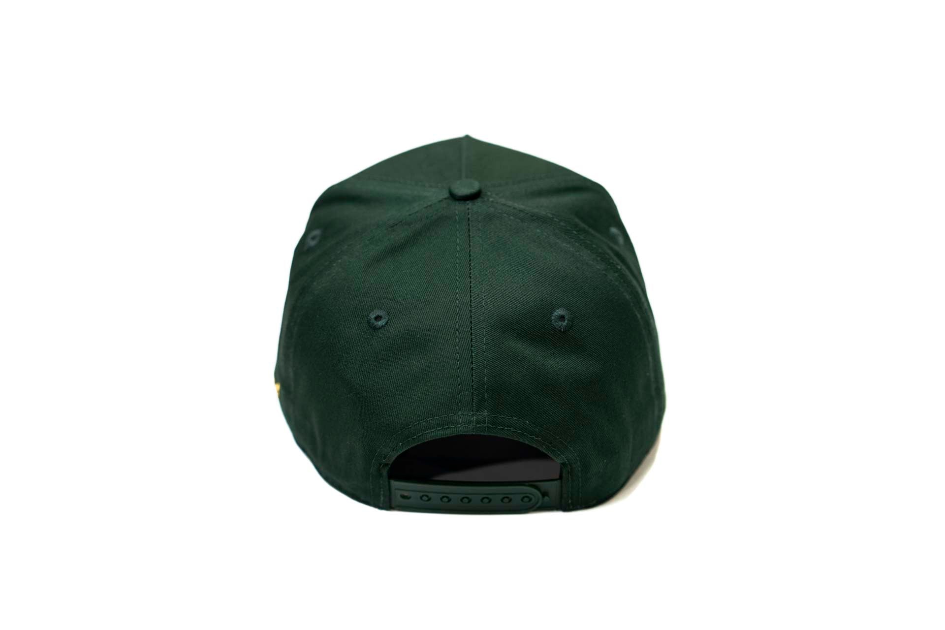Precurved Dallas snapback - FOREST GREEN (w/gold)
