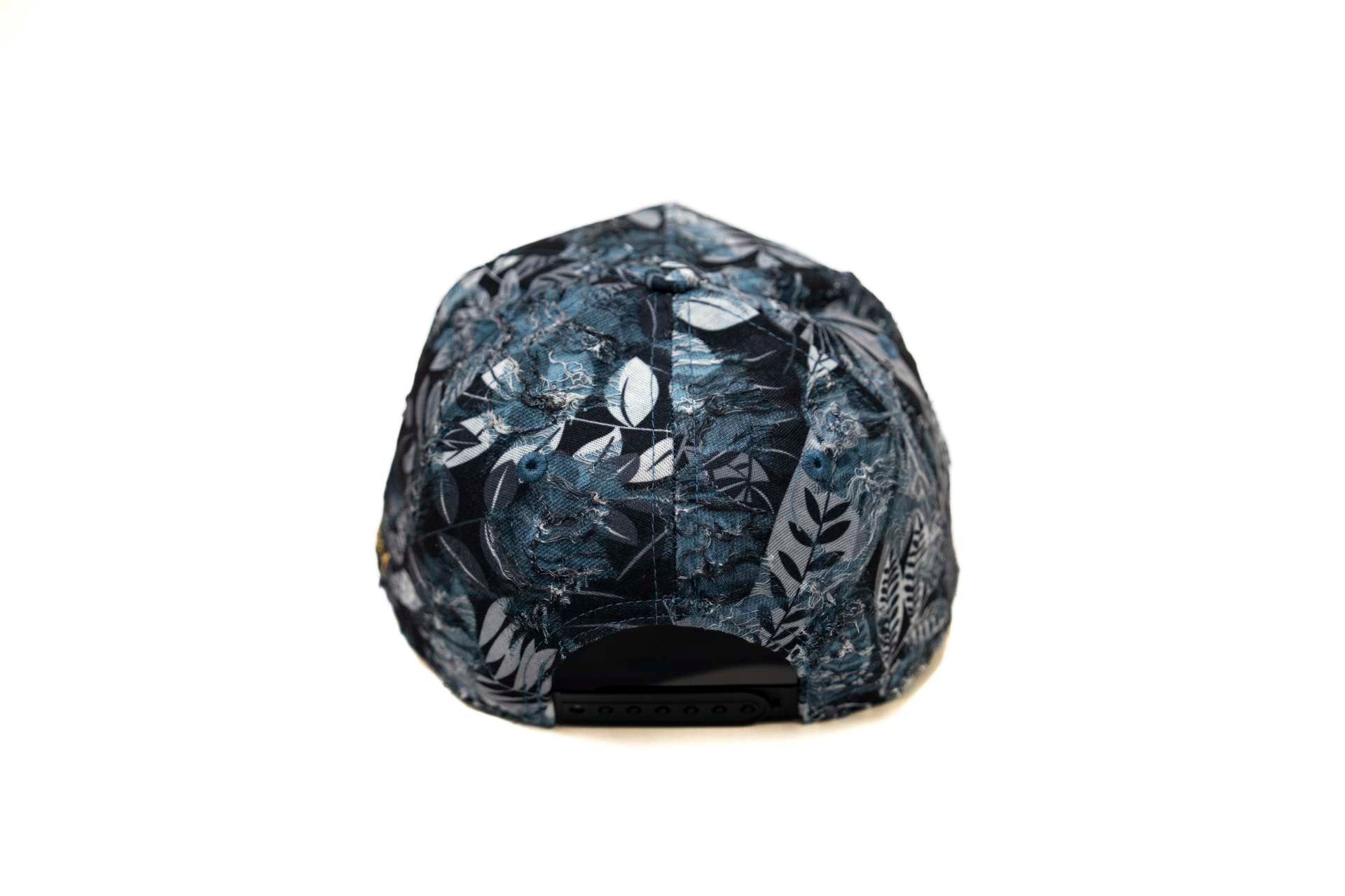 Floral distressed denim - BLACK BLUE