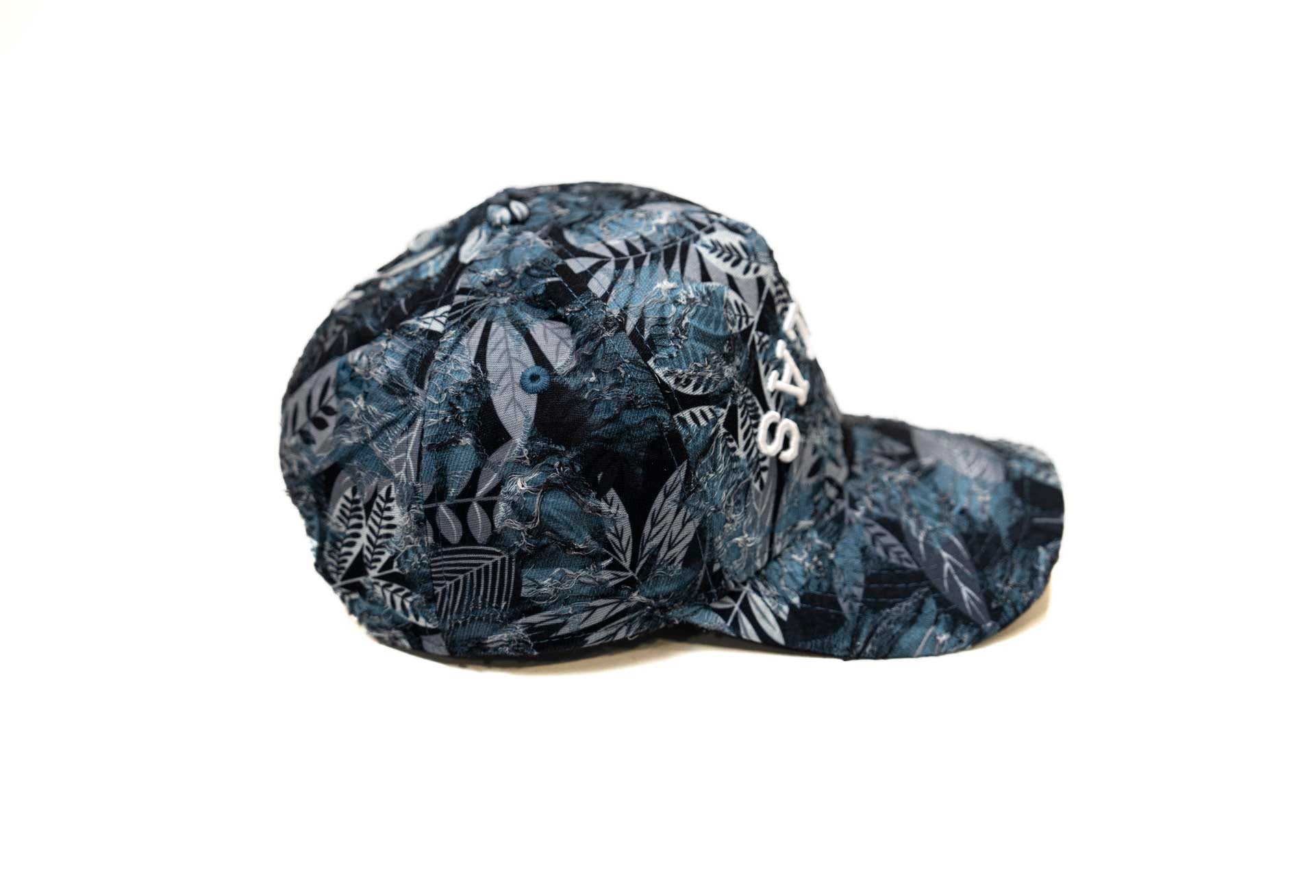 Floral distressed denim - BLACK BLUE