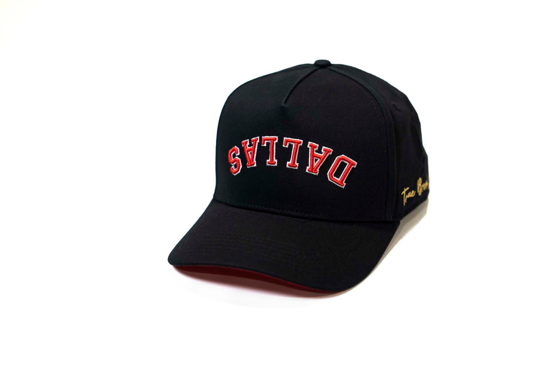 Precurved Classic Dallas snapback - BLACK w/ Red