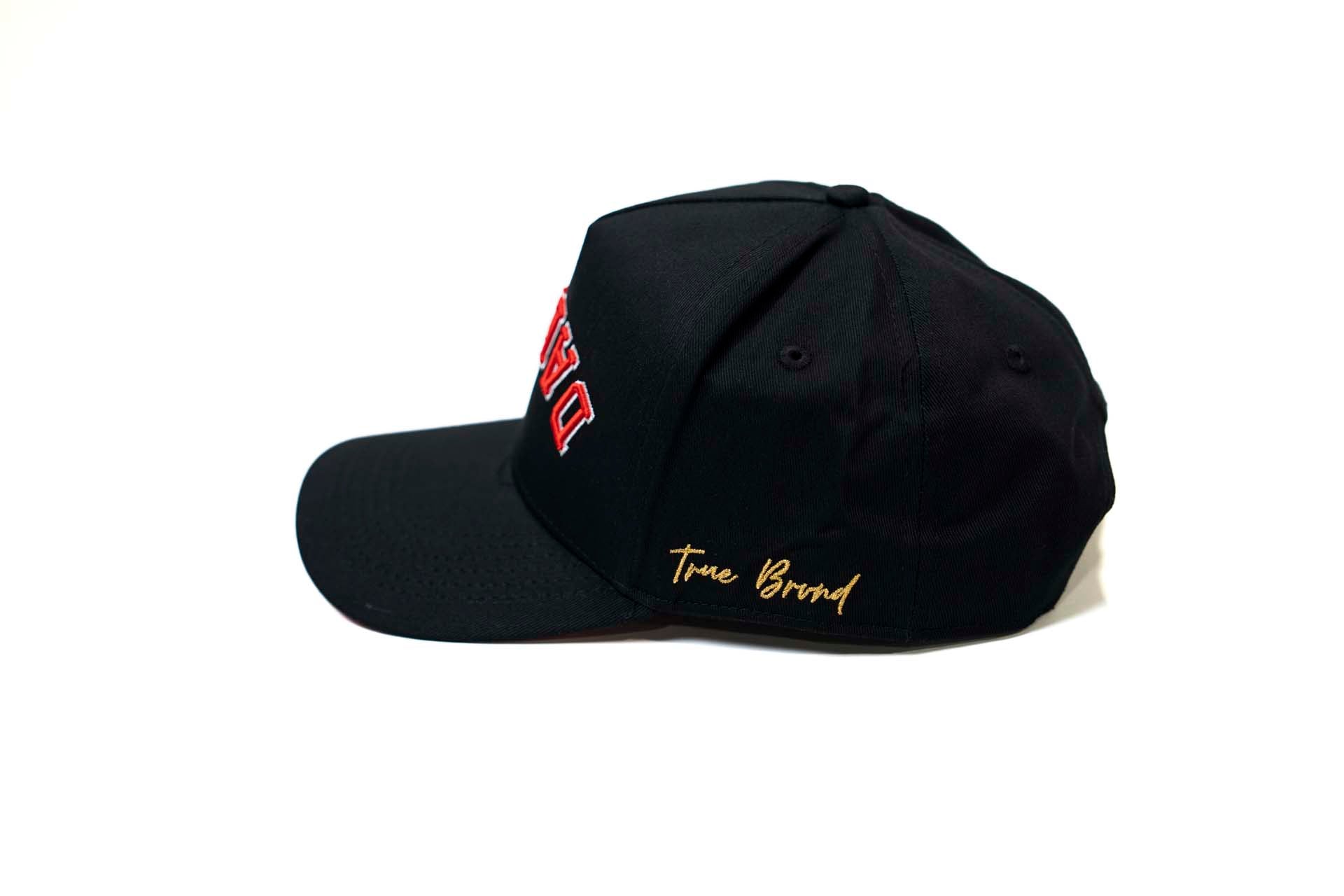 Precurved Classic Dallas snapback - BLACK w/ Red
