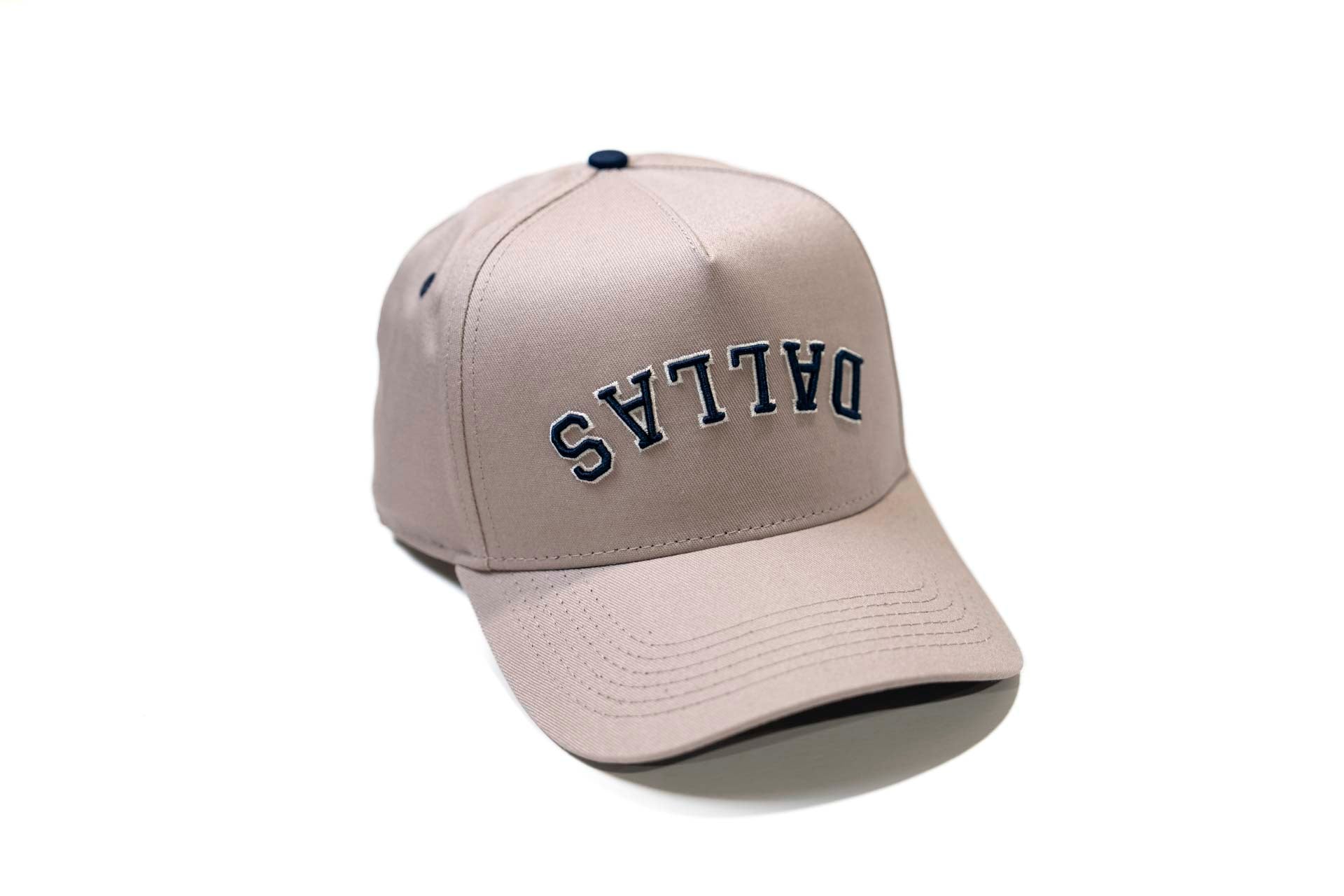 Precurved Dallas snapback - GRAY w/ navy accents