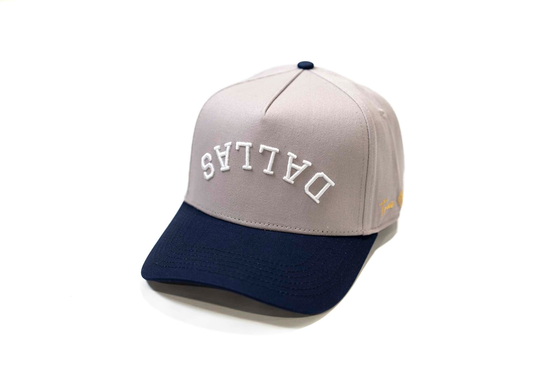 Upside Down Dallas Embroidered Dad Hat - Green Camo, Adjustable Strap | Made When You Order