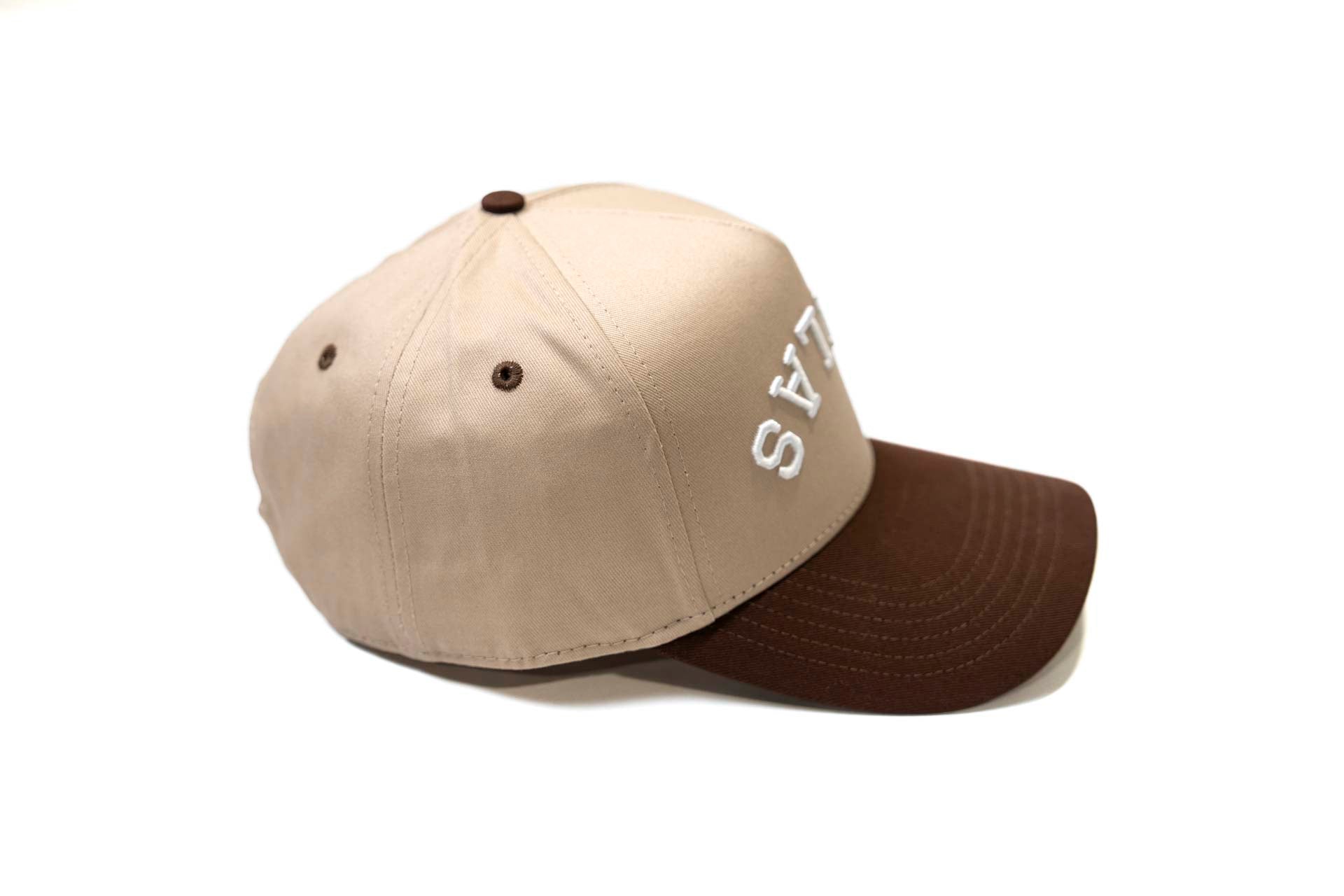 Precurved Dallas snapback - DARK BROWN / KHAKI