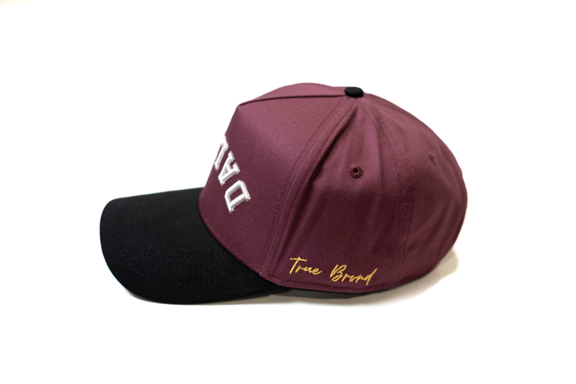 " Plum " - Precurved Dallas snapback - BLACK / MAROON