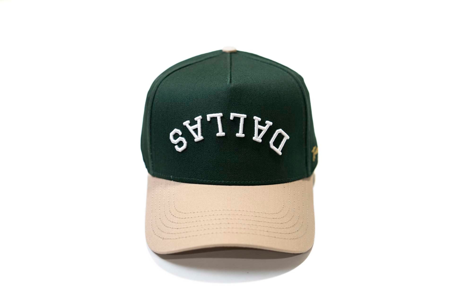 Precurved Dallas snapback - Sand / Forest Green