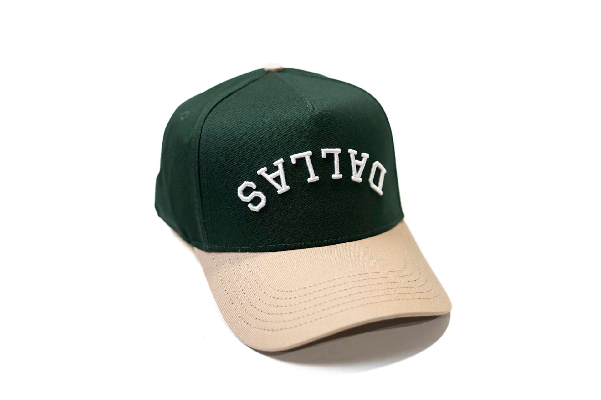 Precurved Dallas snapback - Sand / Forest Green