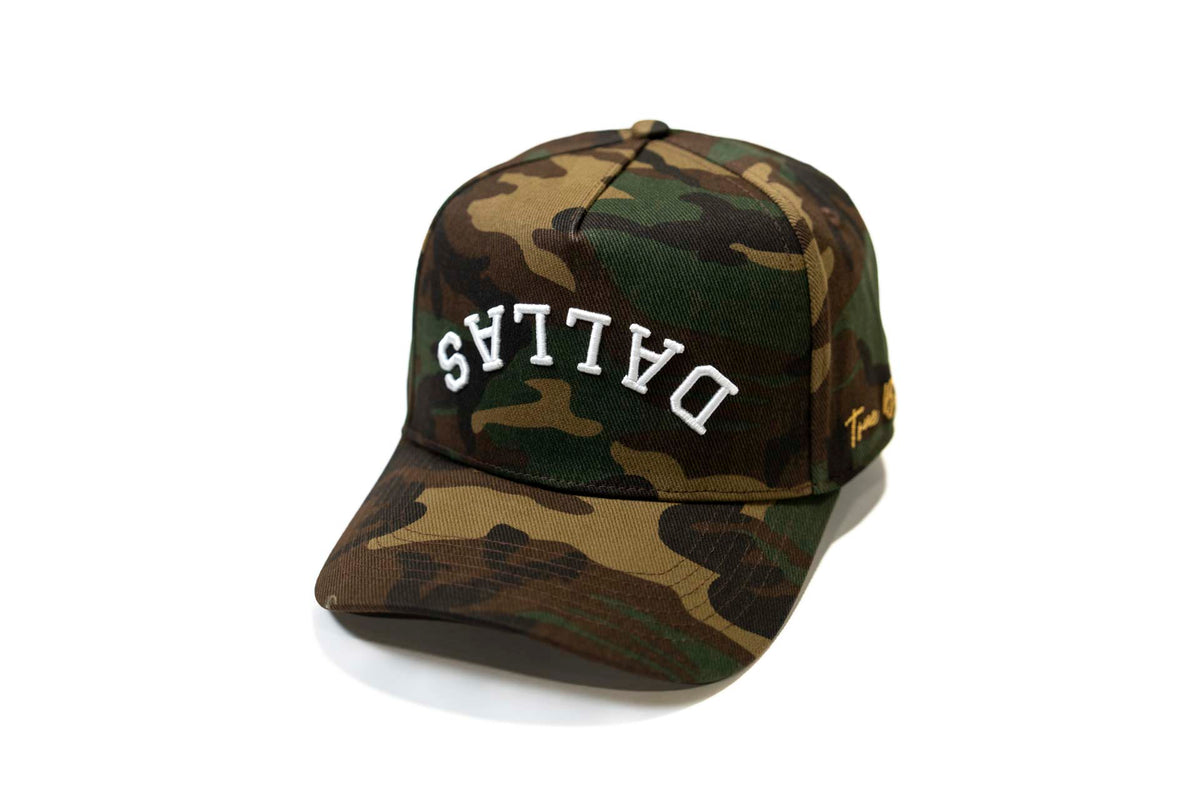Wood Camo upside down LA SnapBack (One Size ) with Embellishments. New Era LA Dodgers Upside Down REAL TREE CAMO 9FORTY A-Frame  main image 2