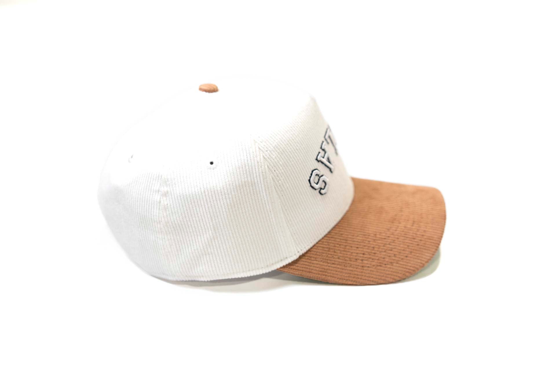 Corduroy USD snapback - BROWN / WHITE