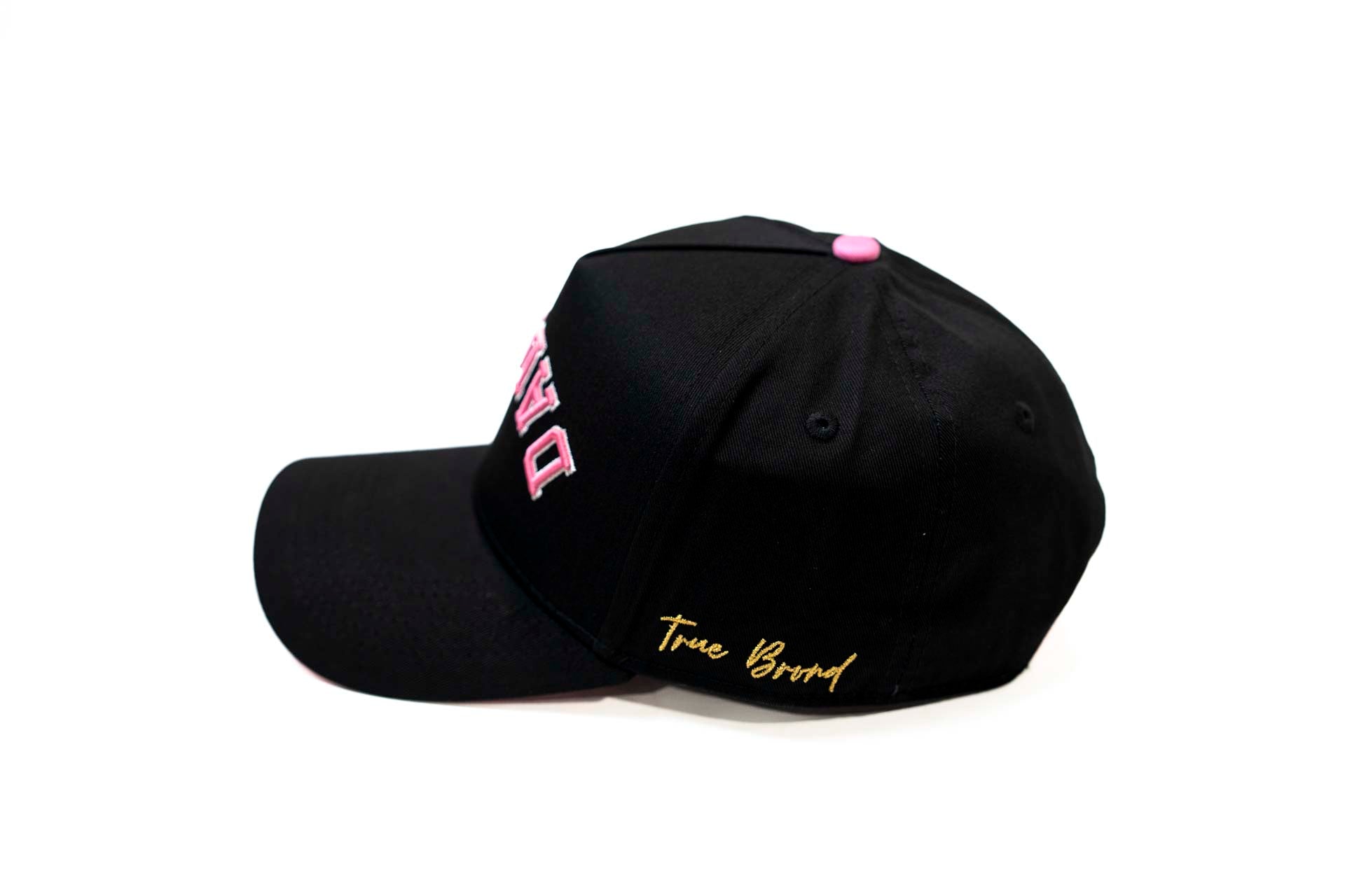 Precurved Dallas snapback - BLACK w/ PINK