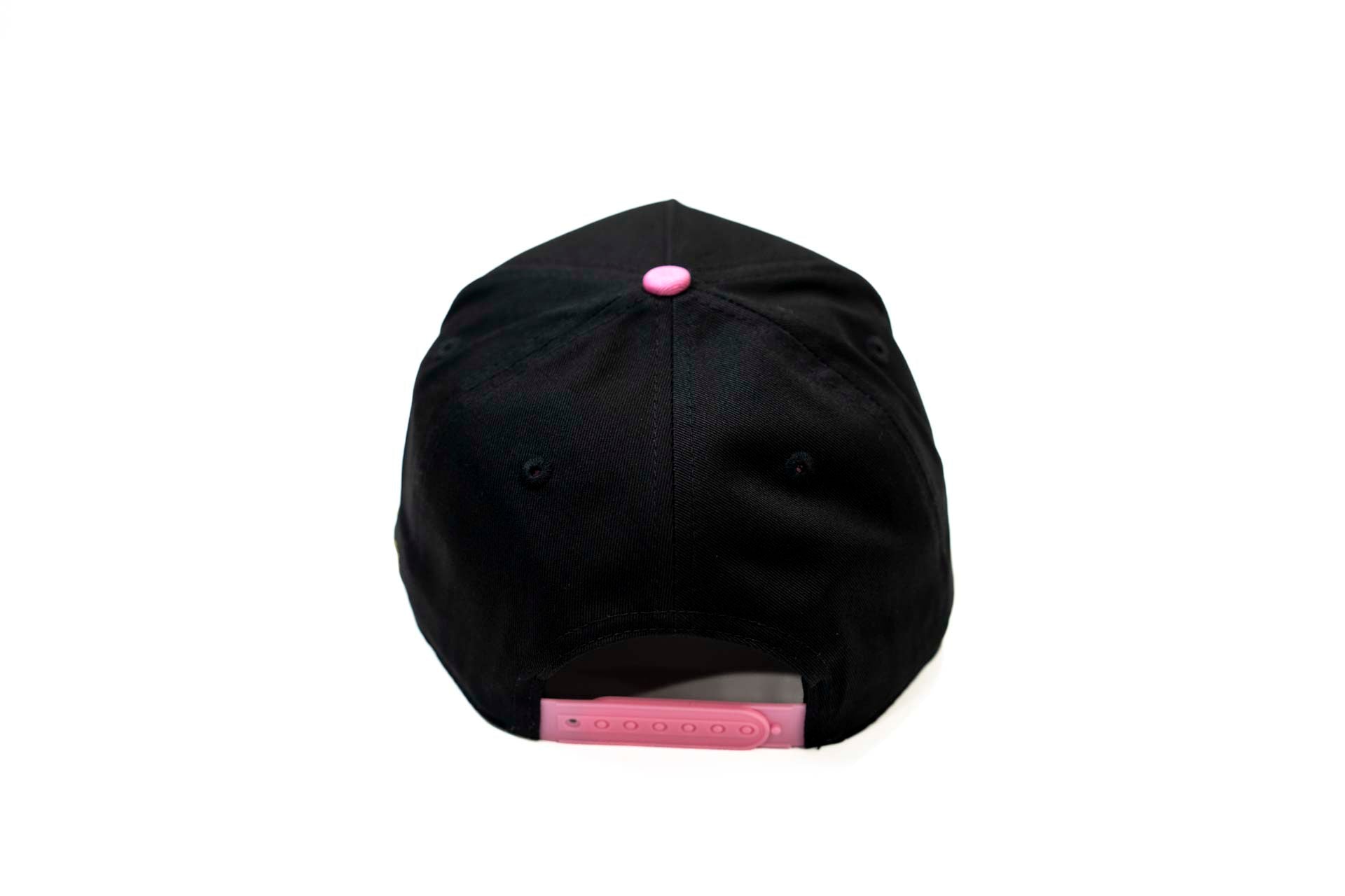 Precurved Dallas snapback - BLACK w/ PINK
