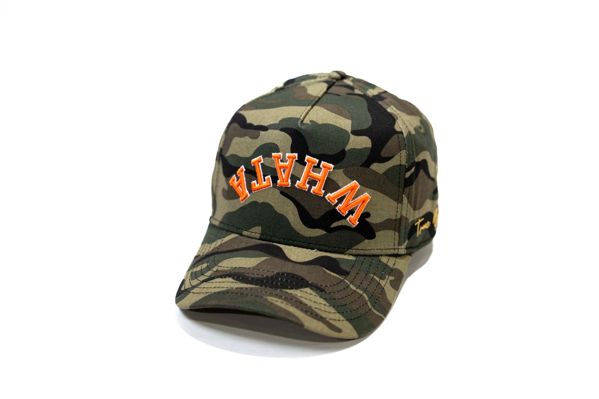 WHATABURGER snapback - CAMO w/ orange
