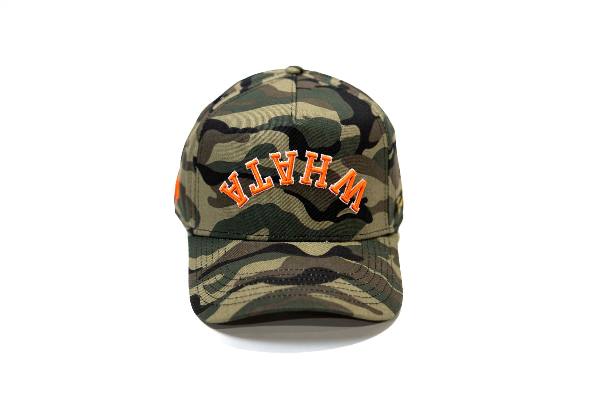 WHATABURGER snapback - CAMO w/ orange