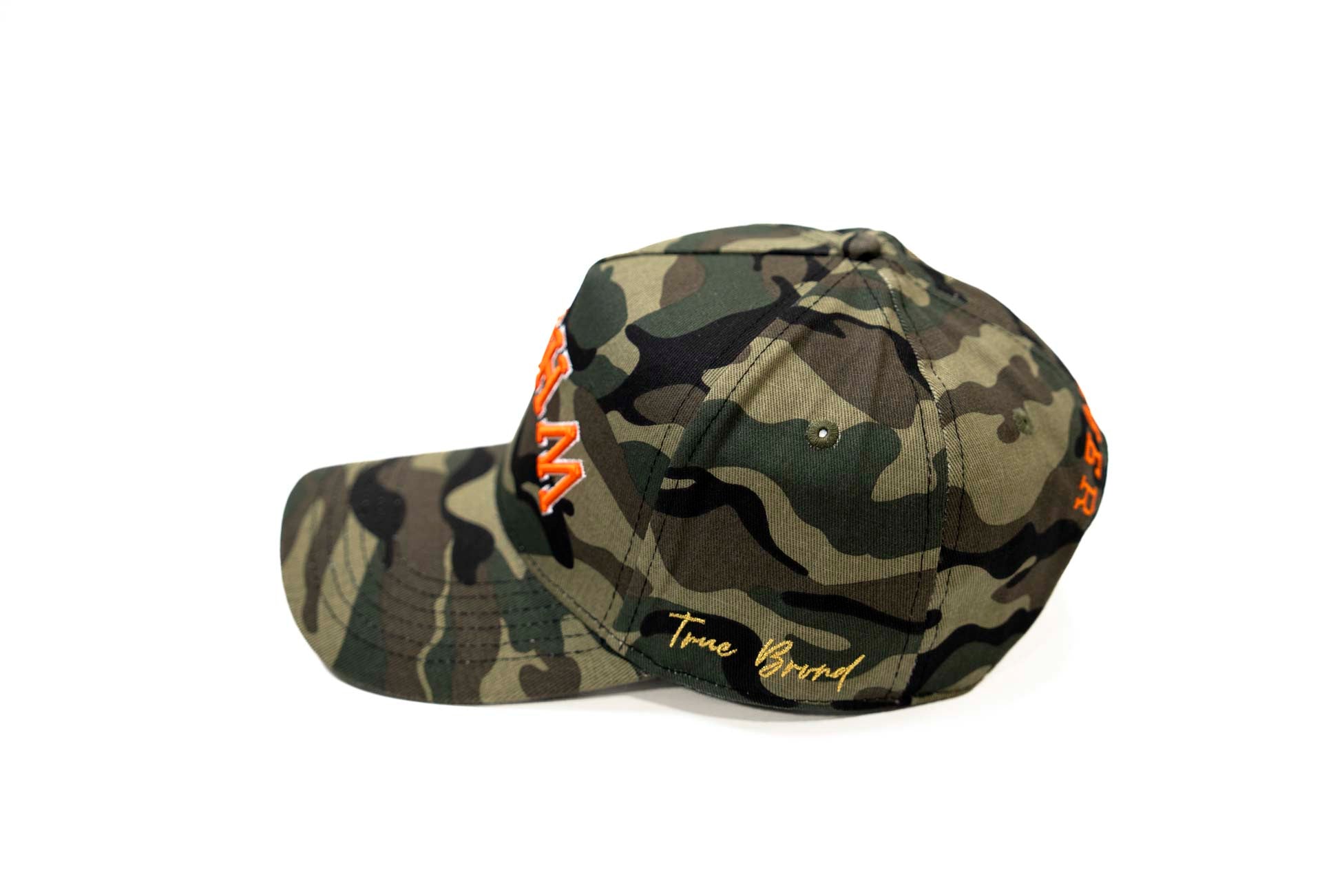 WHATABURGER snapback - CAMO w/ orange