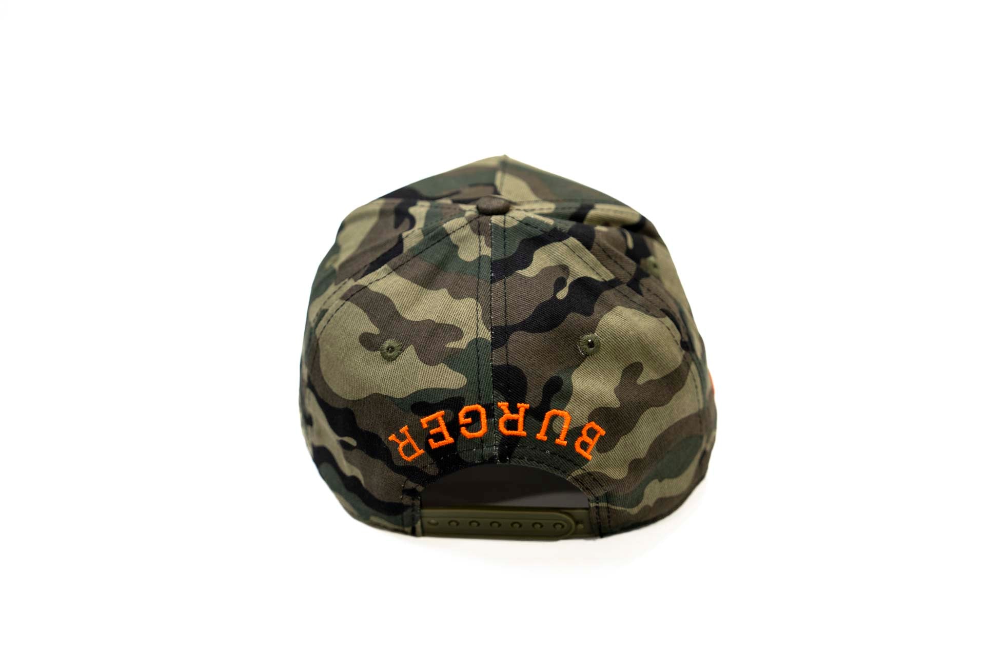 WHATABURGER snapback - CAMO w/ orange