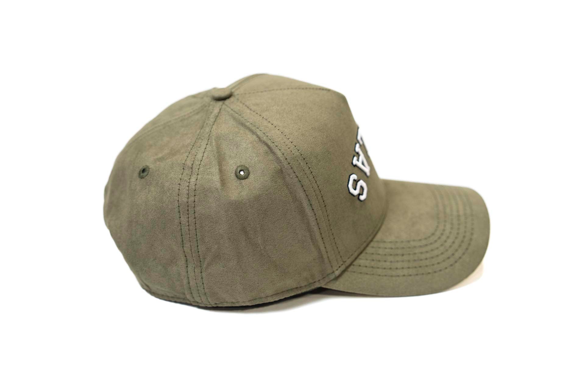 Suede snapback - OLIVE