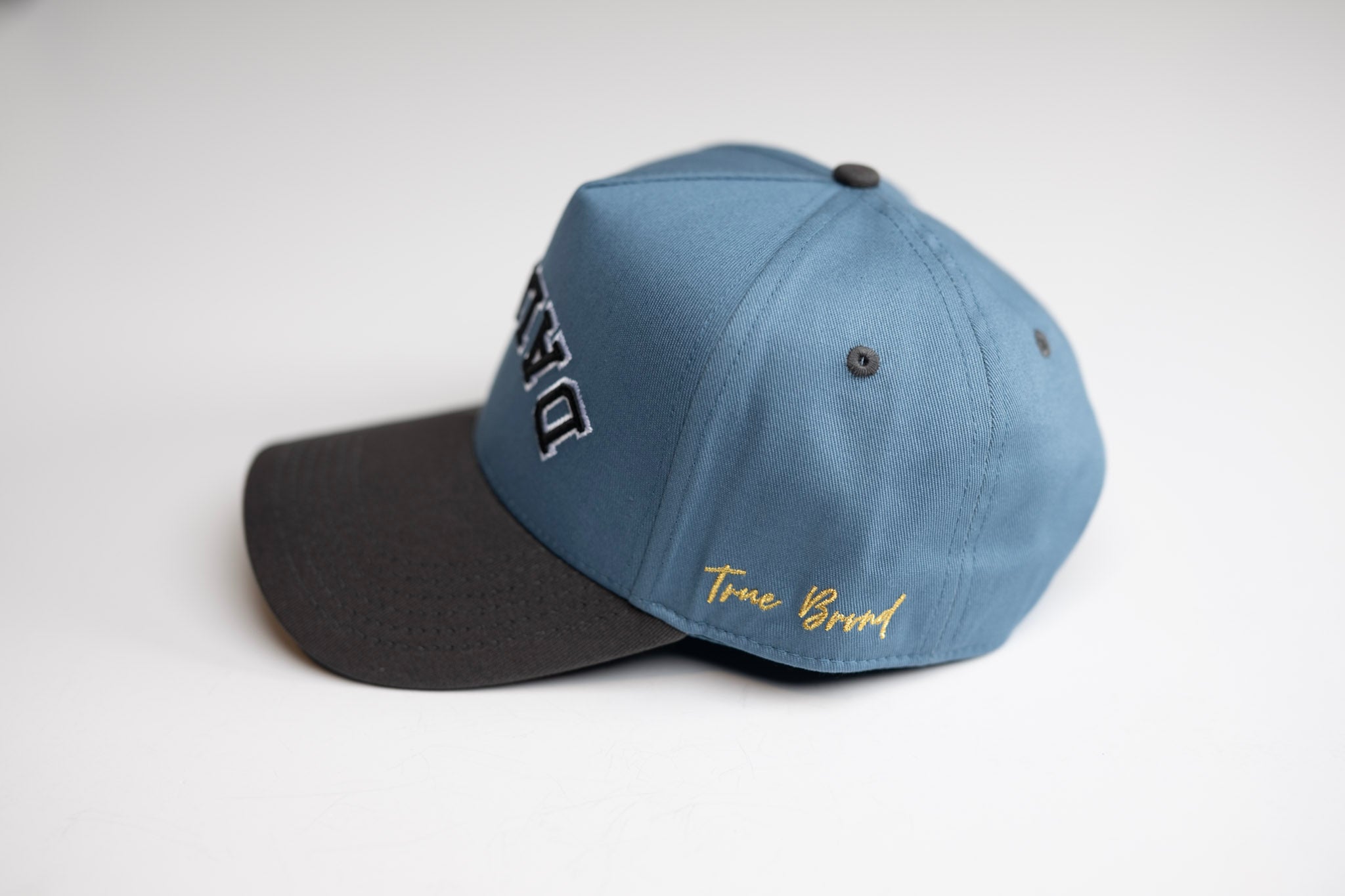 Precurved Dallas snapback - CHARCOAL / STEEL BLUE