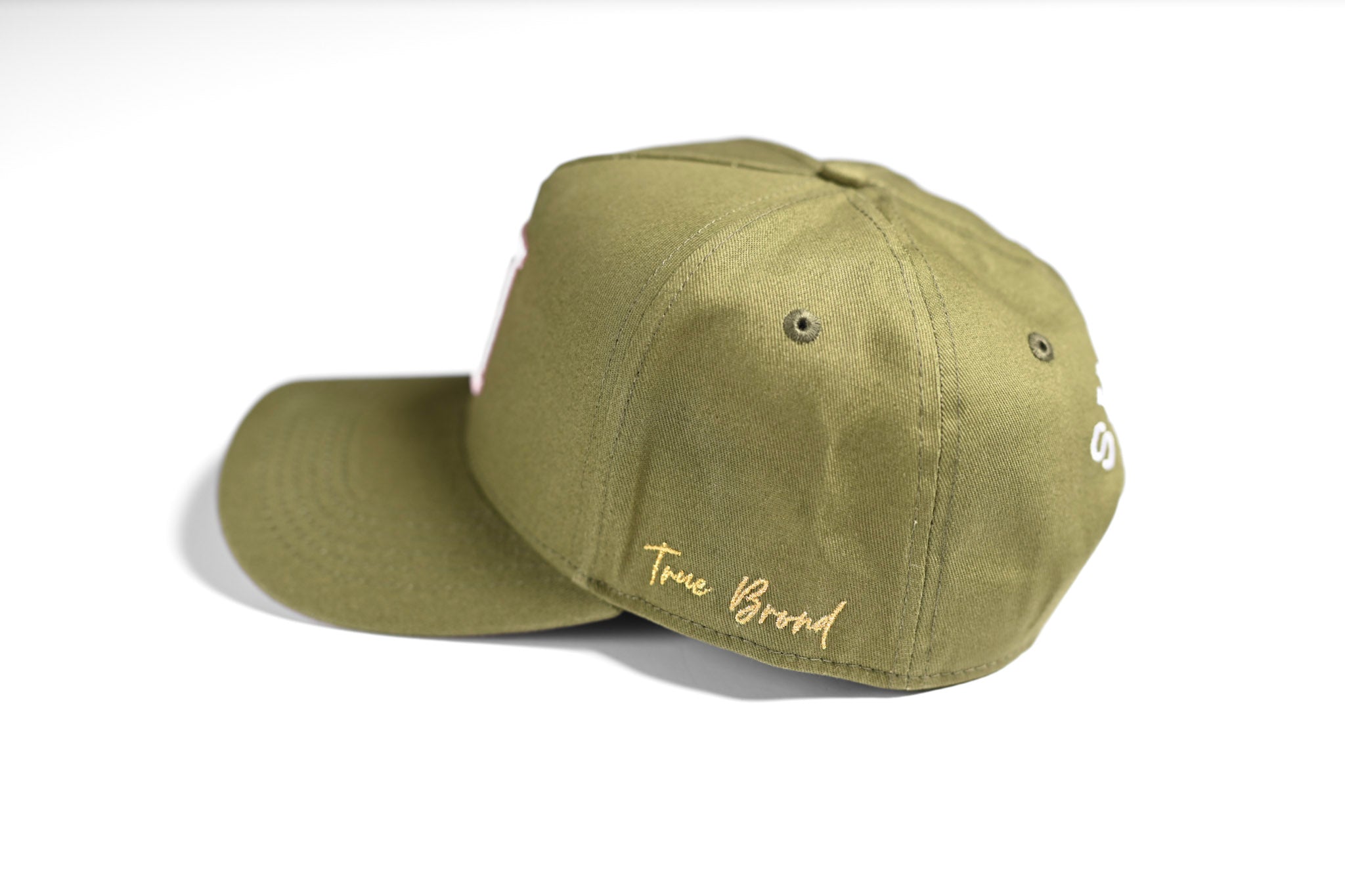 V2 Precurved snapback - OLIVE / PINK