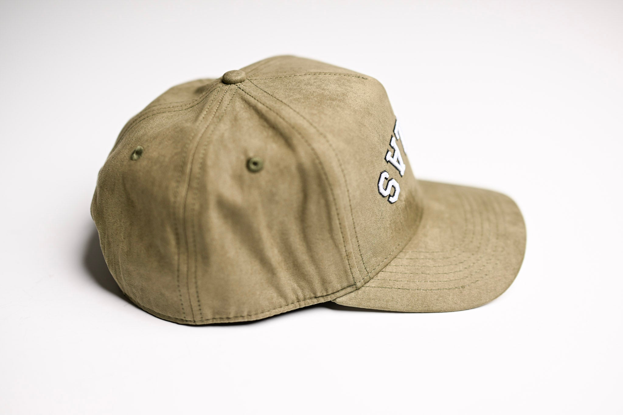 Suede snapback - OLIVE