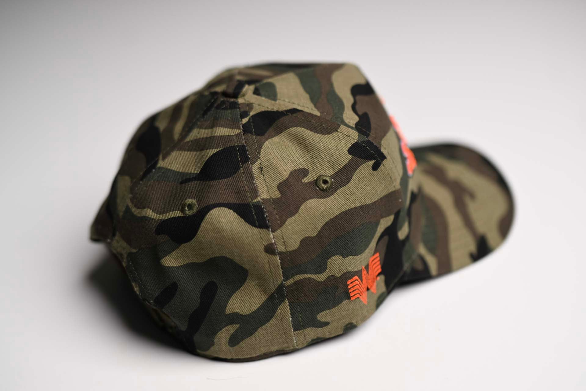 WHATABURGER snapback - CAMO w/ orange