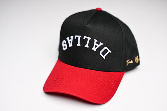 Precurved Dallas snapback - RED / BLACK