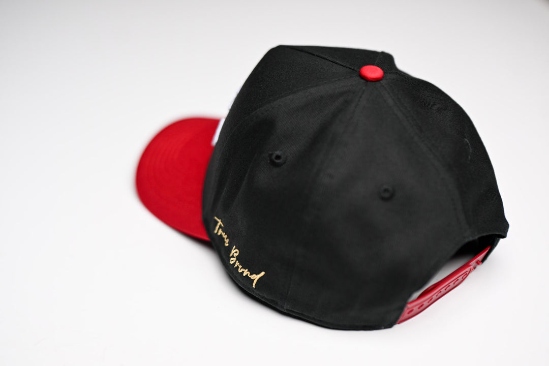 Precurved Dallas snapback - RED / BLACK