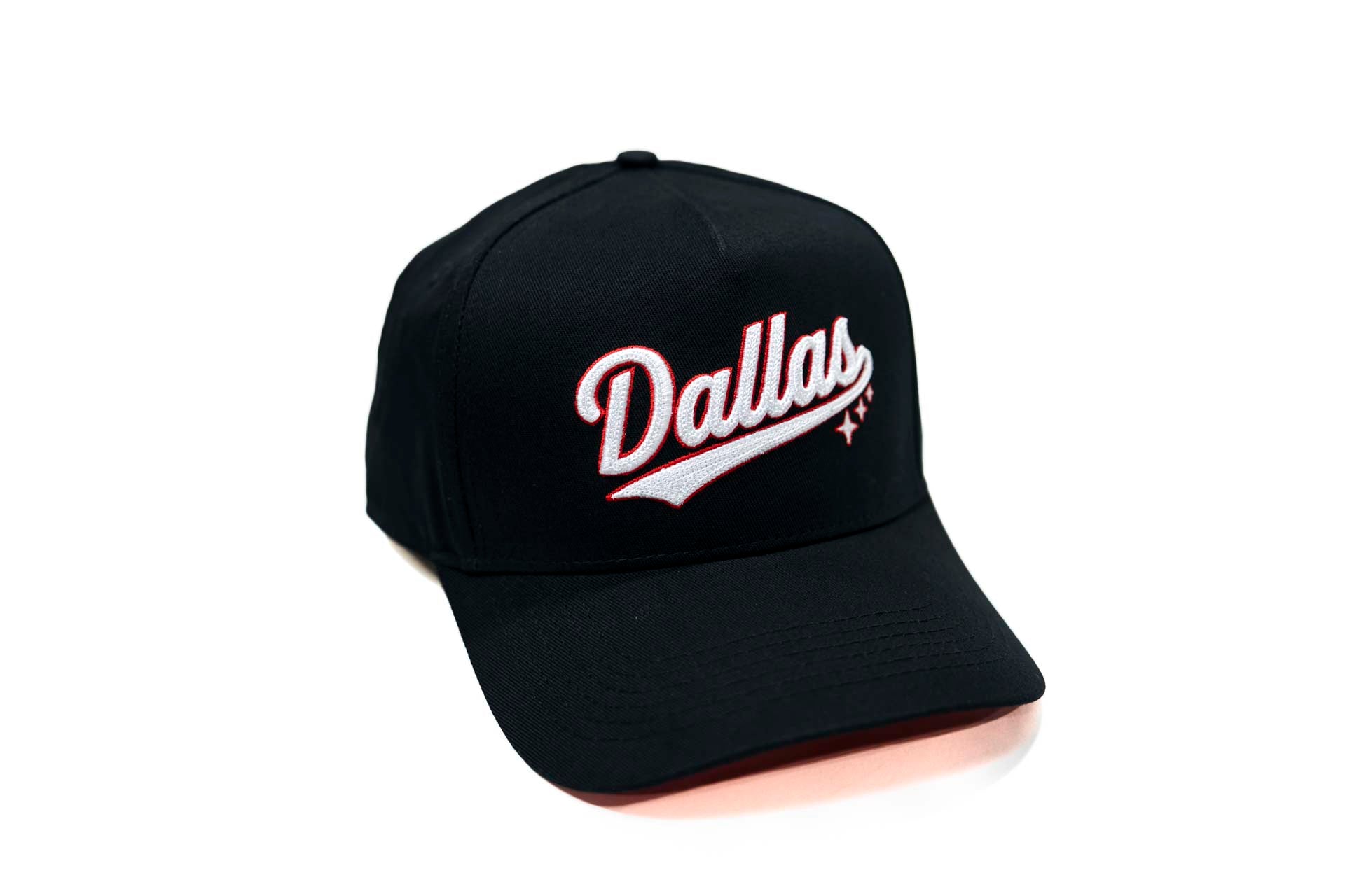 Dallas Script - BLACK w/ Red Outline