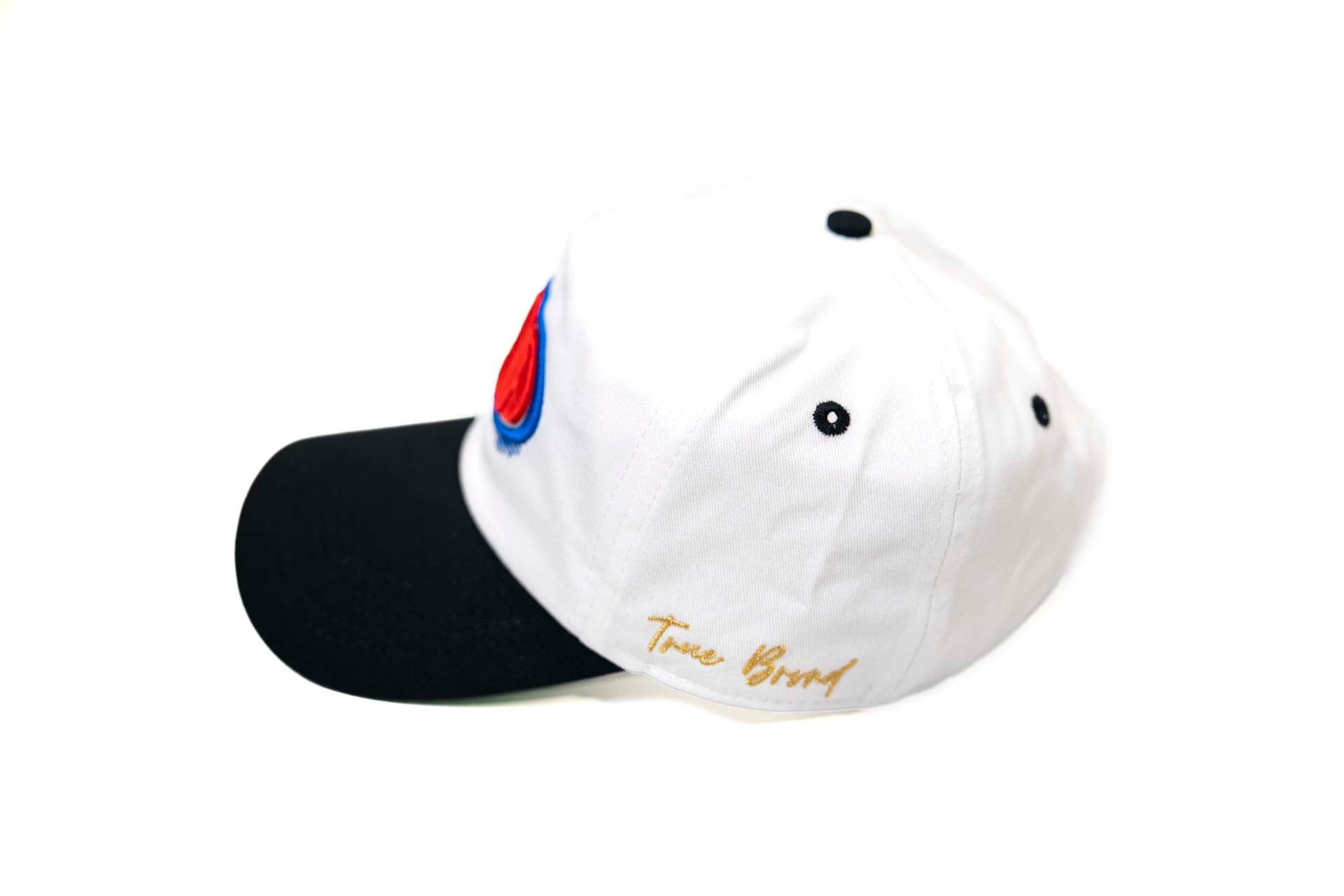 Precurved USA cap  - BLACK / WHITE