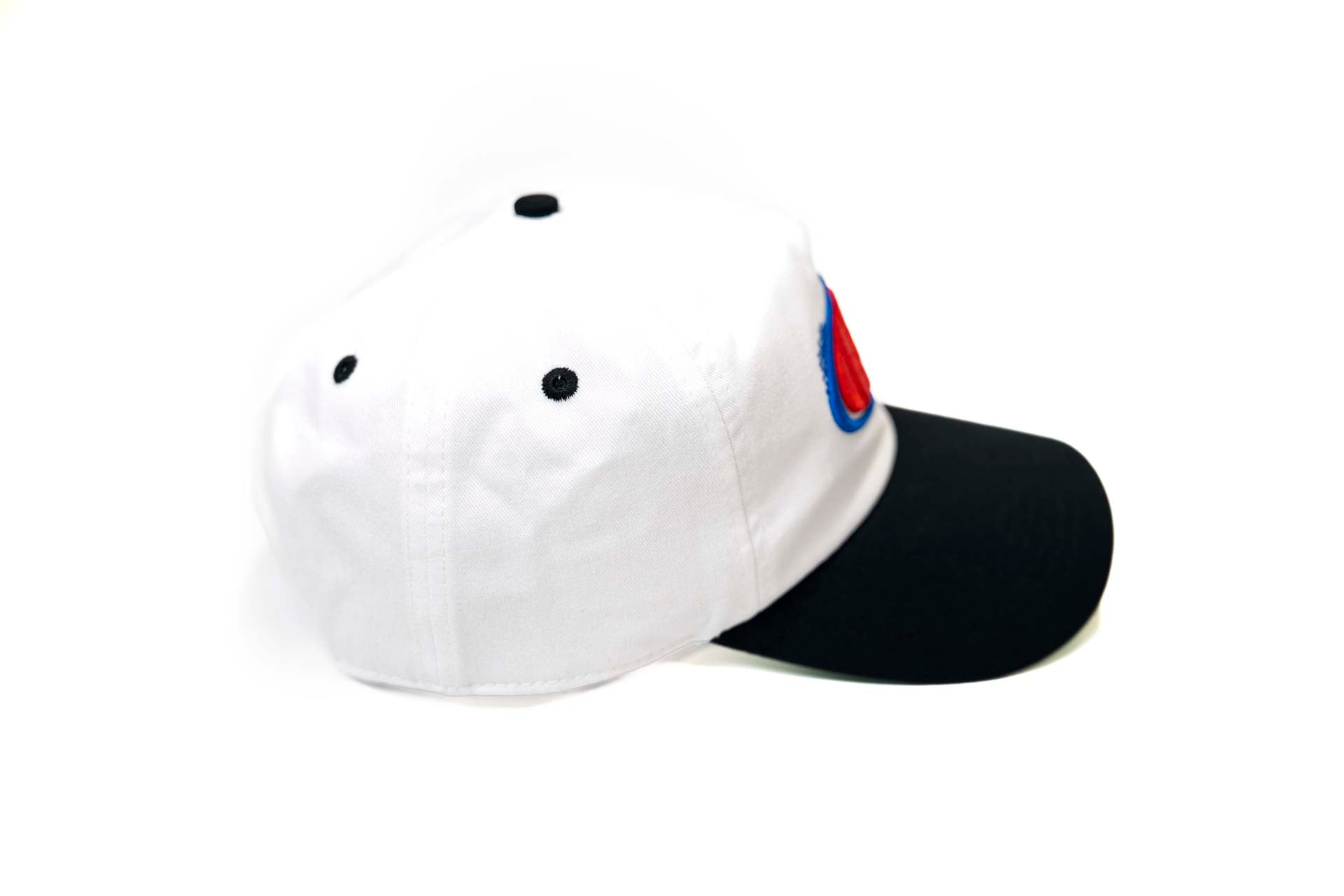 Precurved USA cap  - BLACK / WHITE