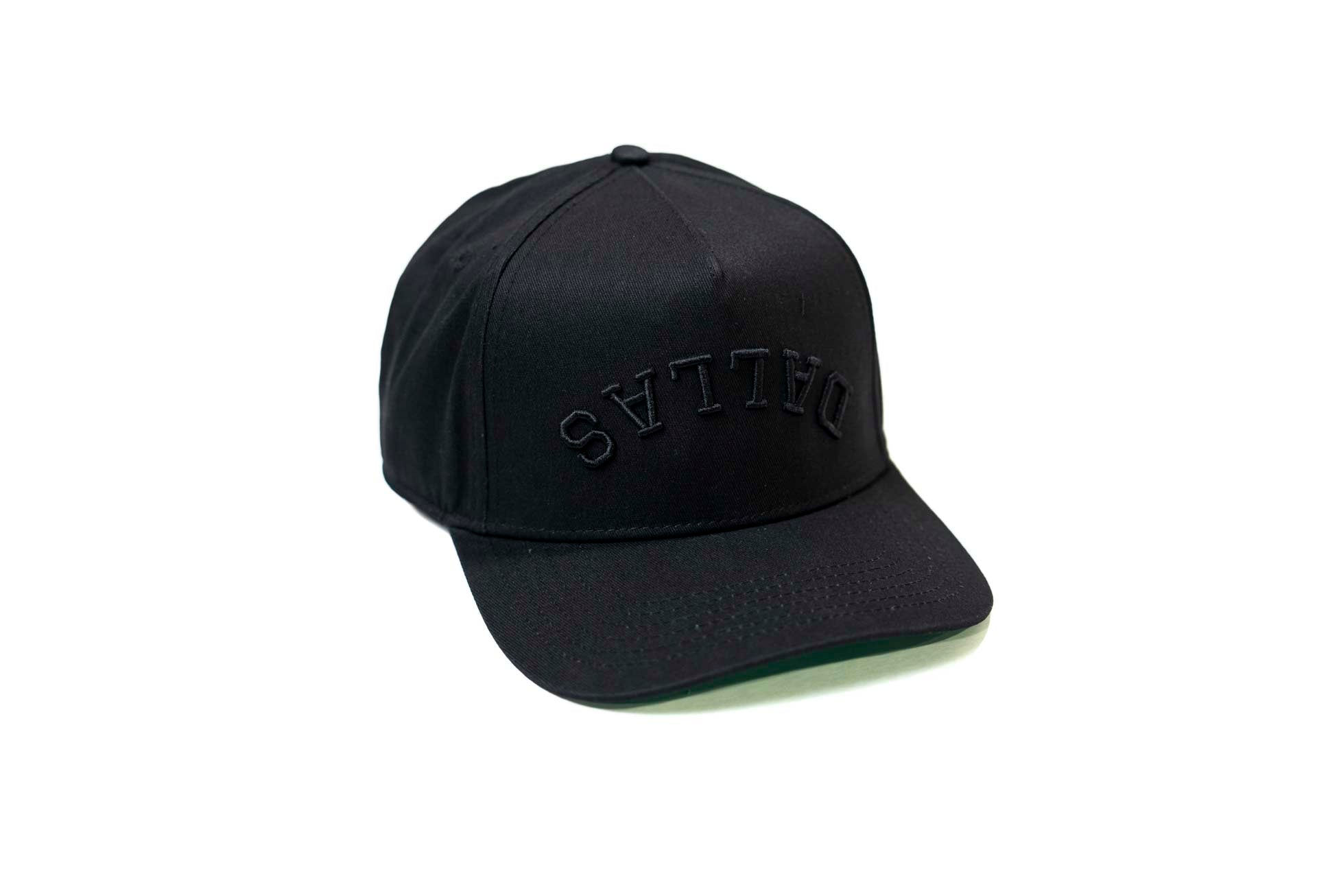 LC - Precurved Dallas snapback - BLACK / BLACK (Green)