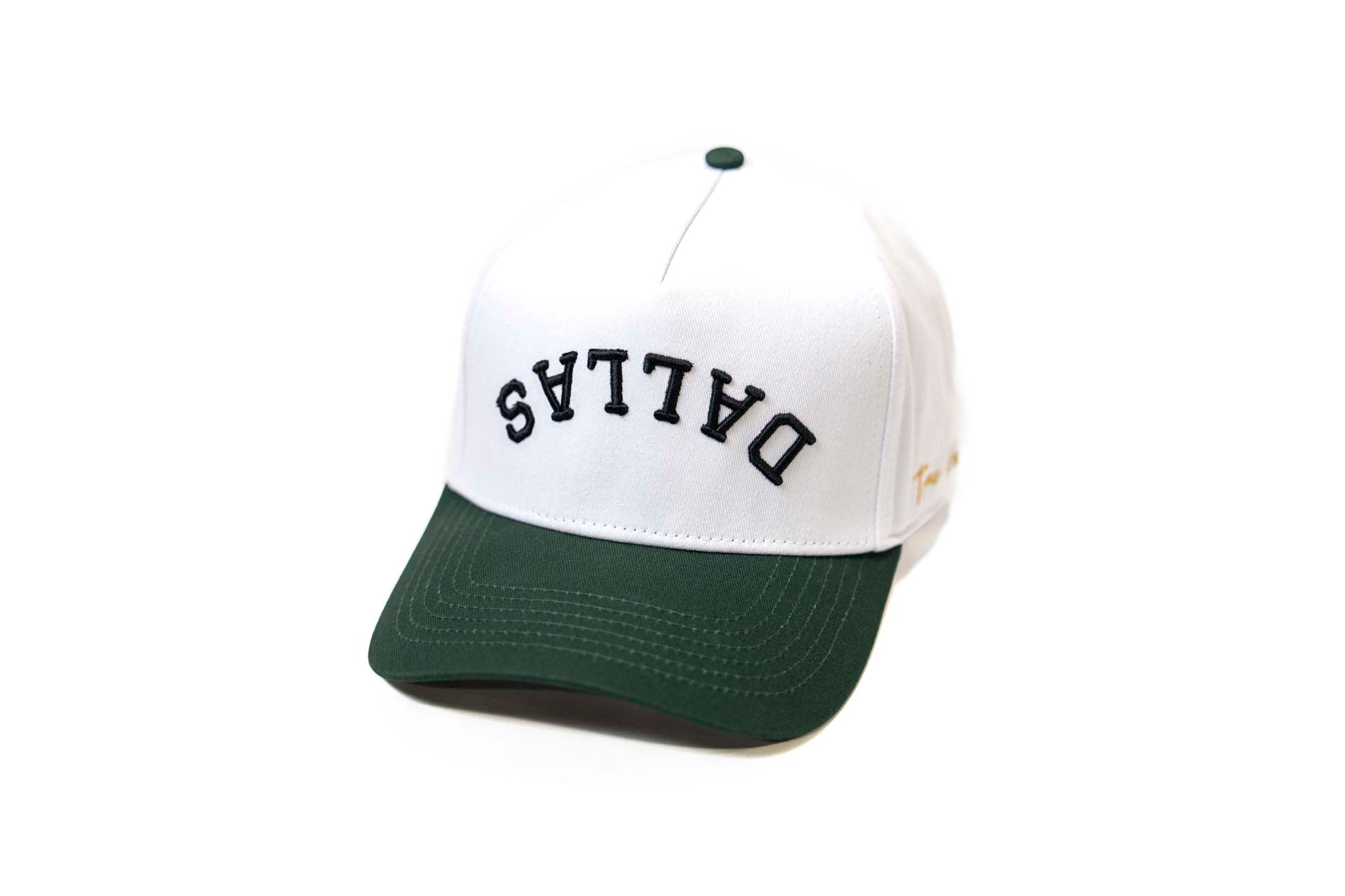 LC - Precurved Dallas snapback - FOREST GREEN / WHITE (Green Strap)