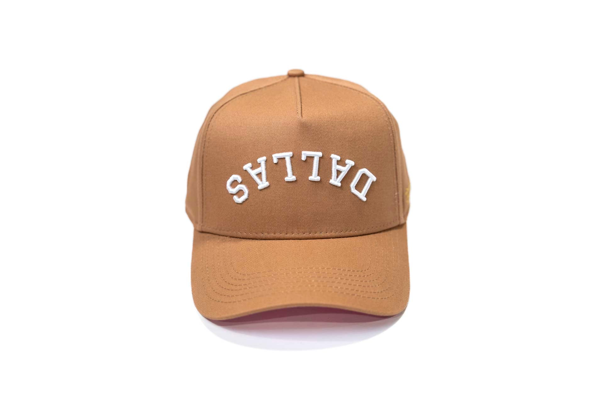 Precurved Dallas snapback - LITE BROWN w/pink (ICE CREAM)
