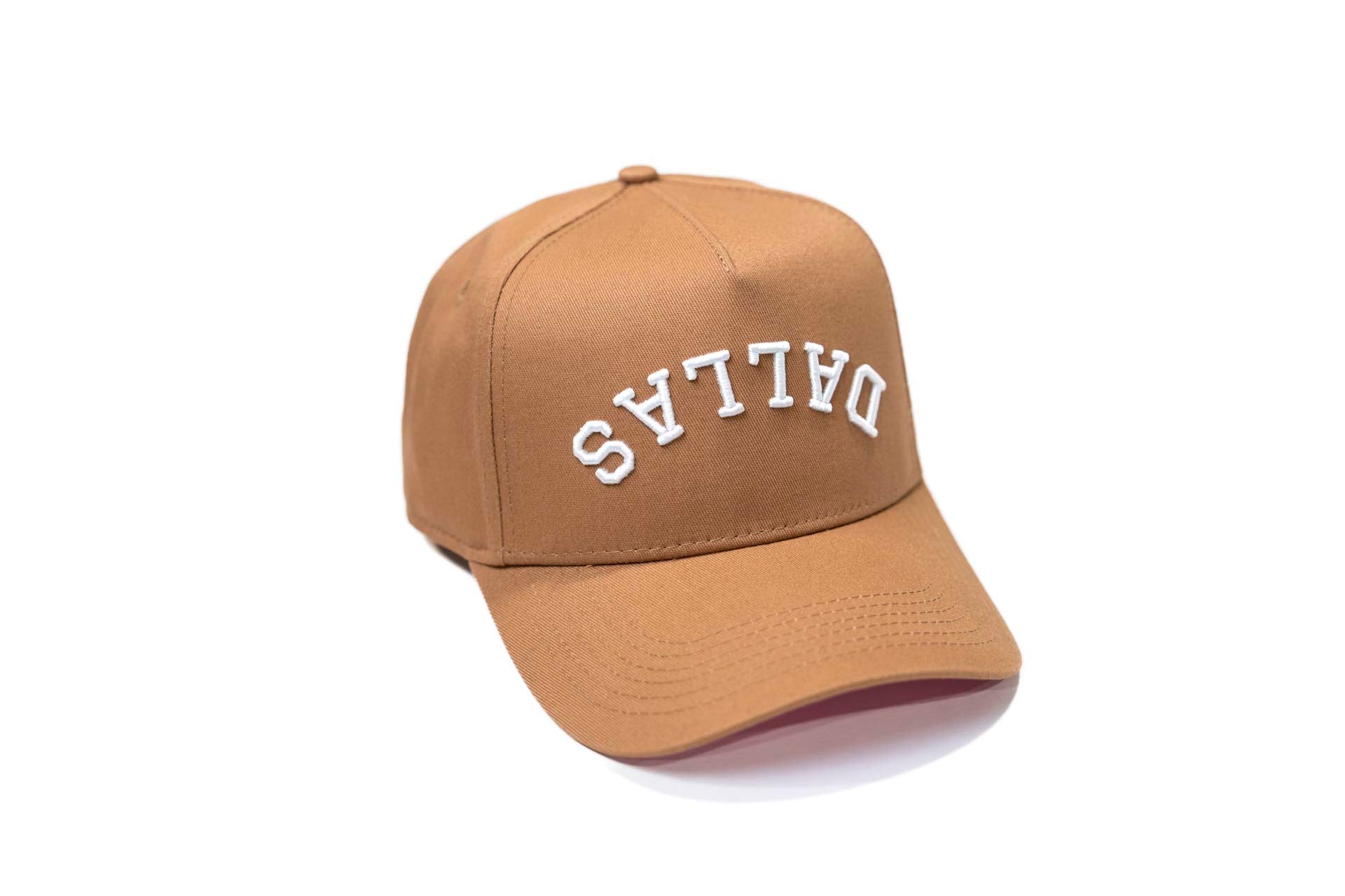 Precurved Dallas snapback - LITE BROWN w/pink (ICE CREAM)