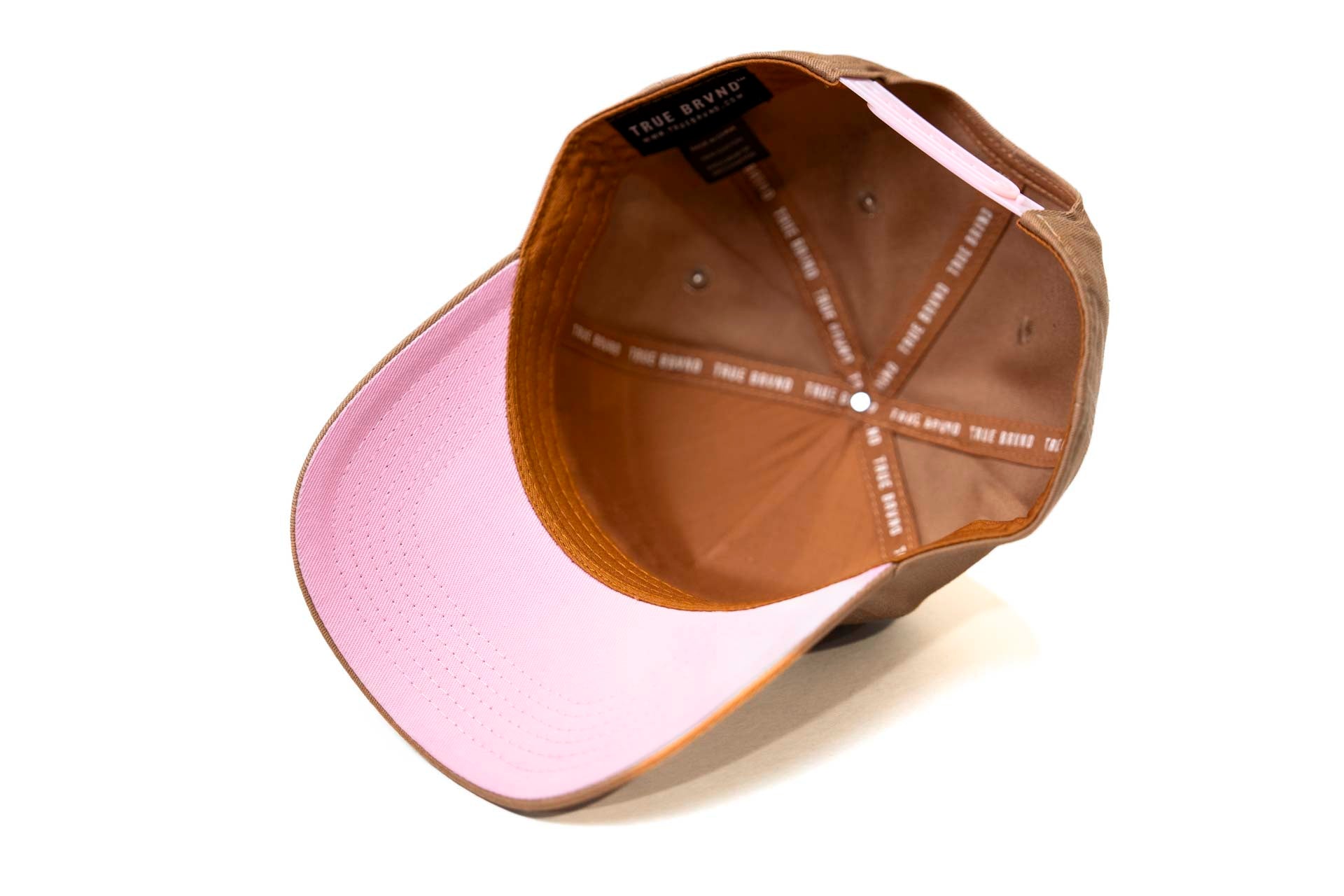 Precurved Dallas snapback - LITE BROWN w/pink (ICE CREAM)