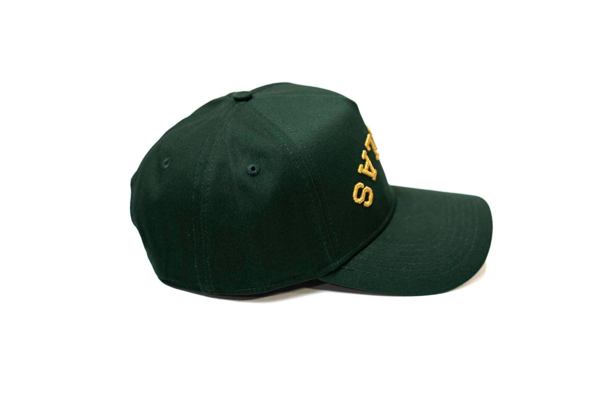 Precurved Dallas snapback - FOREST GREEN (w/gold)